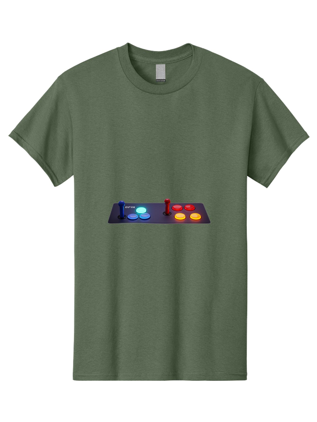 Opix-Joystick Men'S Graphic Tee, 100% Cotton, Comfortable Casual Summer Wear, Machine Washable, Arcade Controller, Gaming Console, Joystick, Colorful Buttons, Retro Gaming, Gamepad, Opix Brand, Gaming Accessories, Controller Layout, Bab054