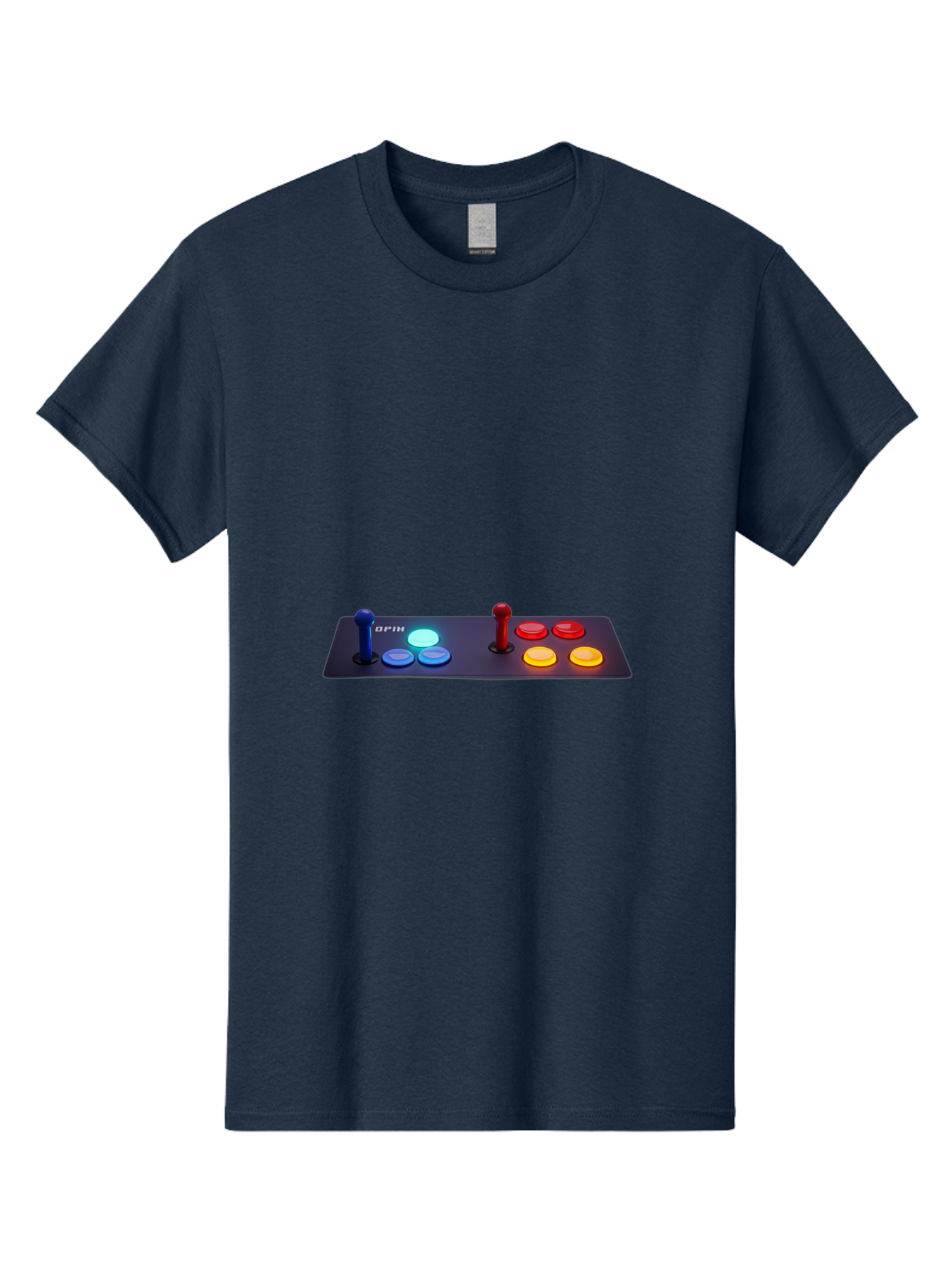 Opix-Joystick Men'S Graphic Tee, 100% Cotton, Comfortable Casual Summer Wear, Machine Washable, Arcade Controller, Gaming Console, Joystick, Colorful Buttons, Retro Gaming, Gamepad, Opix Brand, Gaming Accessories, Controller Layout, Bab054