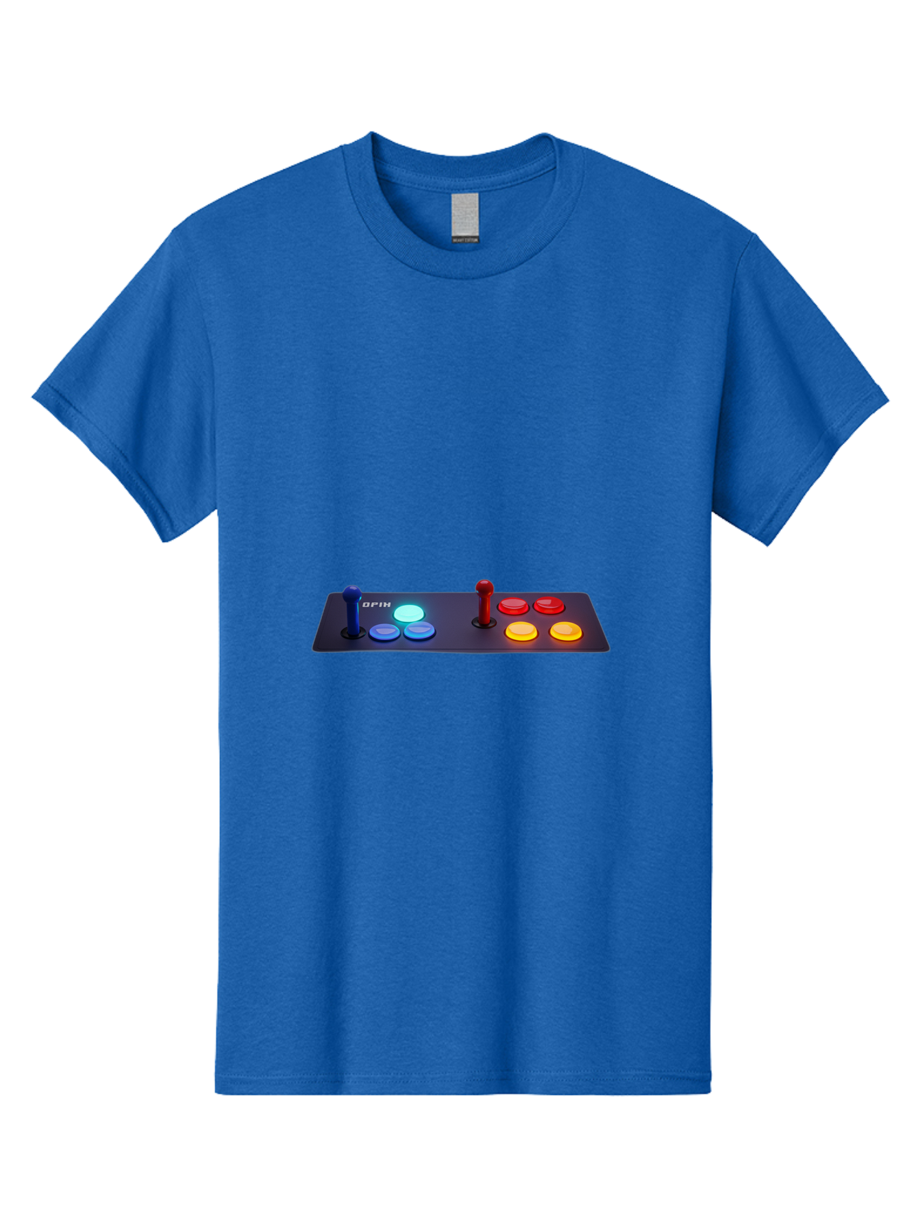 Opix-Joystick Men'S Graphic Tee, 100% Cotton, Comfortable Casual Summer Wear, Machine Washable, Arcade Controller, Gaming Console, Joystick, Colorful Buttons, Retro Gaming, Gamepad, Opix Brand, Gaming Accessories, Controller Layout, Bab054
