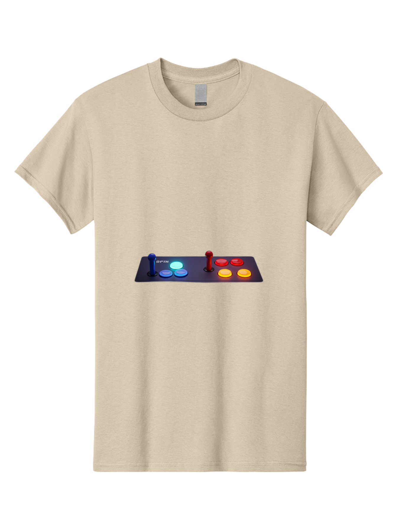 Opix-Joystick Men'S Graphic Tee, 100% Cotton, Comfortable Casual Summer Wear, Machine Washable, Arcade Controller, Gaming Console, Joystick, Colorful Buttons, Retro Gaming, Gamepad, Opix Brand, Gaming Accessories, Controller Layout, Bab054