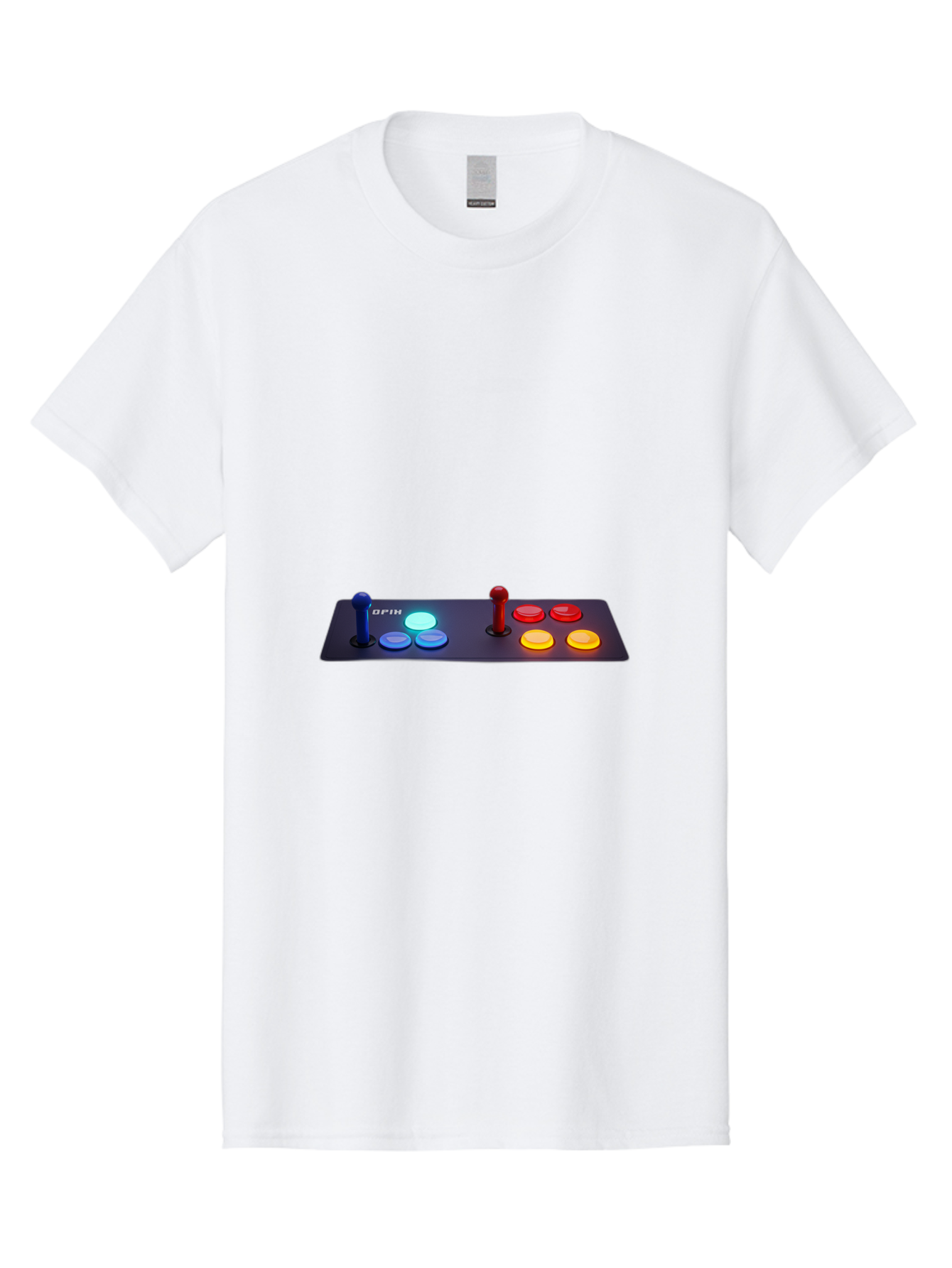 Opix-Joystick Men'S Graphic Tee, 100% Cotton, Comfortable Casual Summer Wear, Machine Washable, Arcade Controller, Gaming Console, Joystick, Colorful Buttons, Retro Gaming, Gamepad, Opix Brand, Gaming Accessories, Controller Layout, Bab054