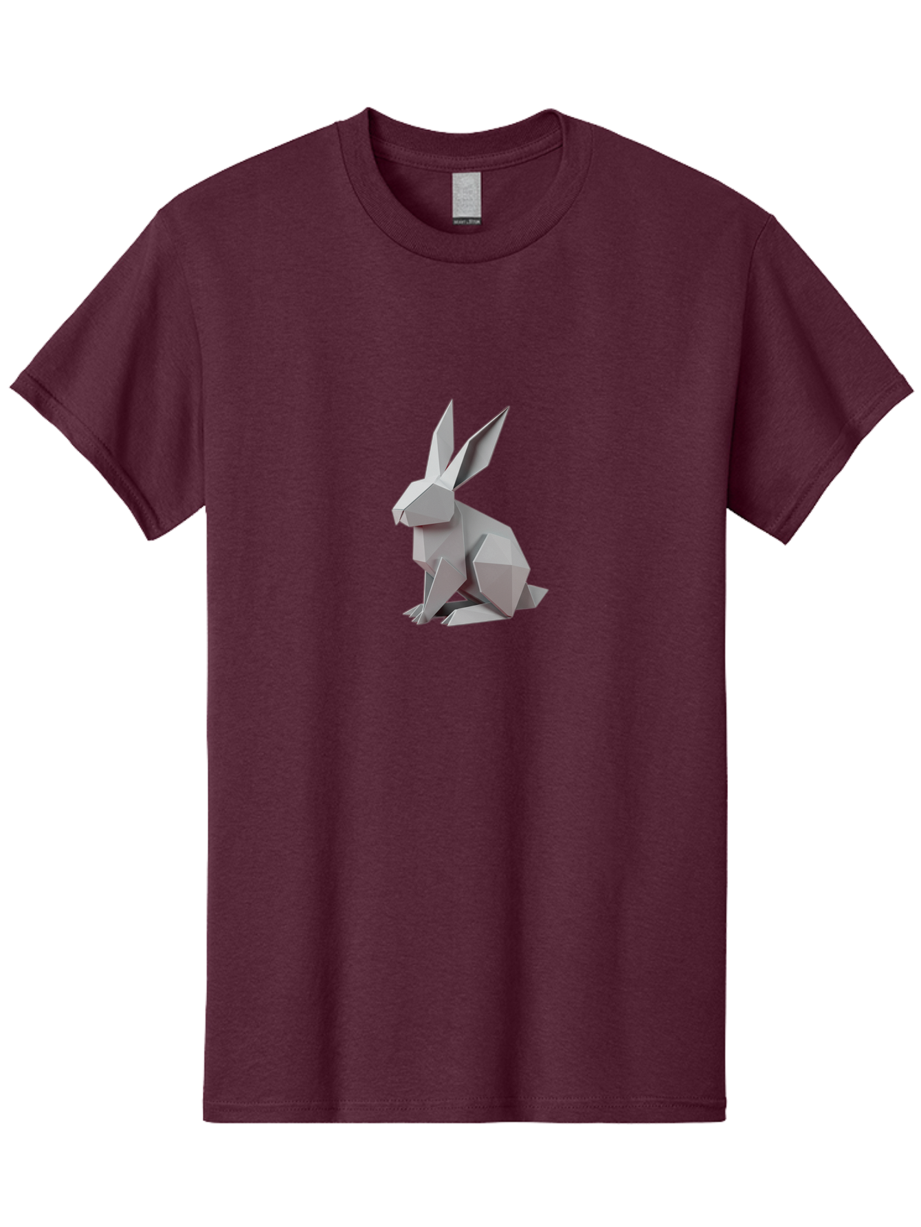 Origami-Rabbit Men'S Graphic Tee, 100% Cotton, Comfortable Casual Summer Wear, Machine Washable, Origami Rabbit, Geometric Art, Paper Folding, 3D Model, Minimalist Design, Rabbit Sculpture, Modern Art, Creative Craft Bab057