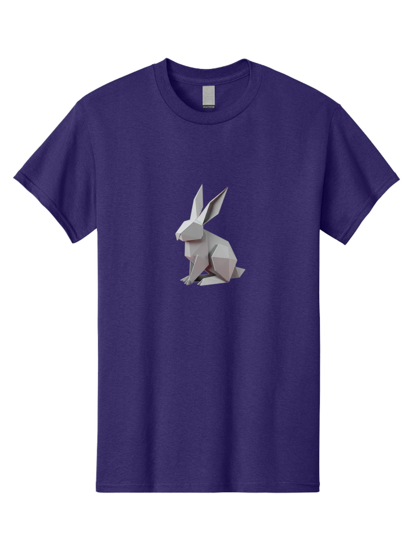 Origami-Rabbit Men'S Graphic Tee, 100% Cotton, Comfortable Casual Summer Wear, Machine Washable, Origami Rabbit, Geometric Art, Paper Folding, 3D Model, Minimalist Design, Rabbit Sculpture, Modern Art, Creative Craft Bab057