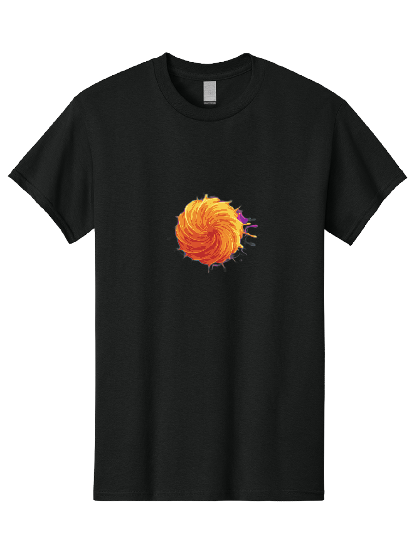 Paint-Splatter Men'S Graphic Tee, 100% Cotton, Comfortable Casual Summer Wear, Machine Washable, Orange Paint Splash, Vibrant Paint, Colorful Splatter, Artistic Expression, Creative Design, Abstract Art, Dynamic Movement Bab061