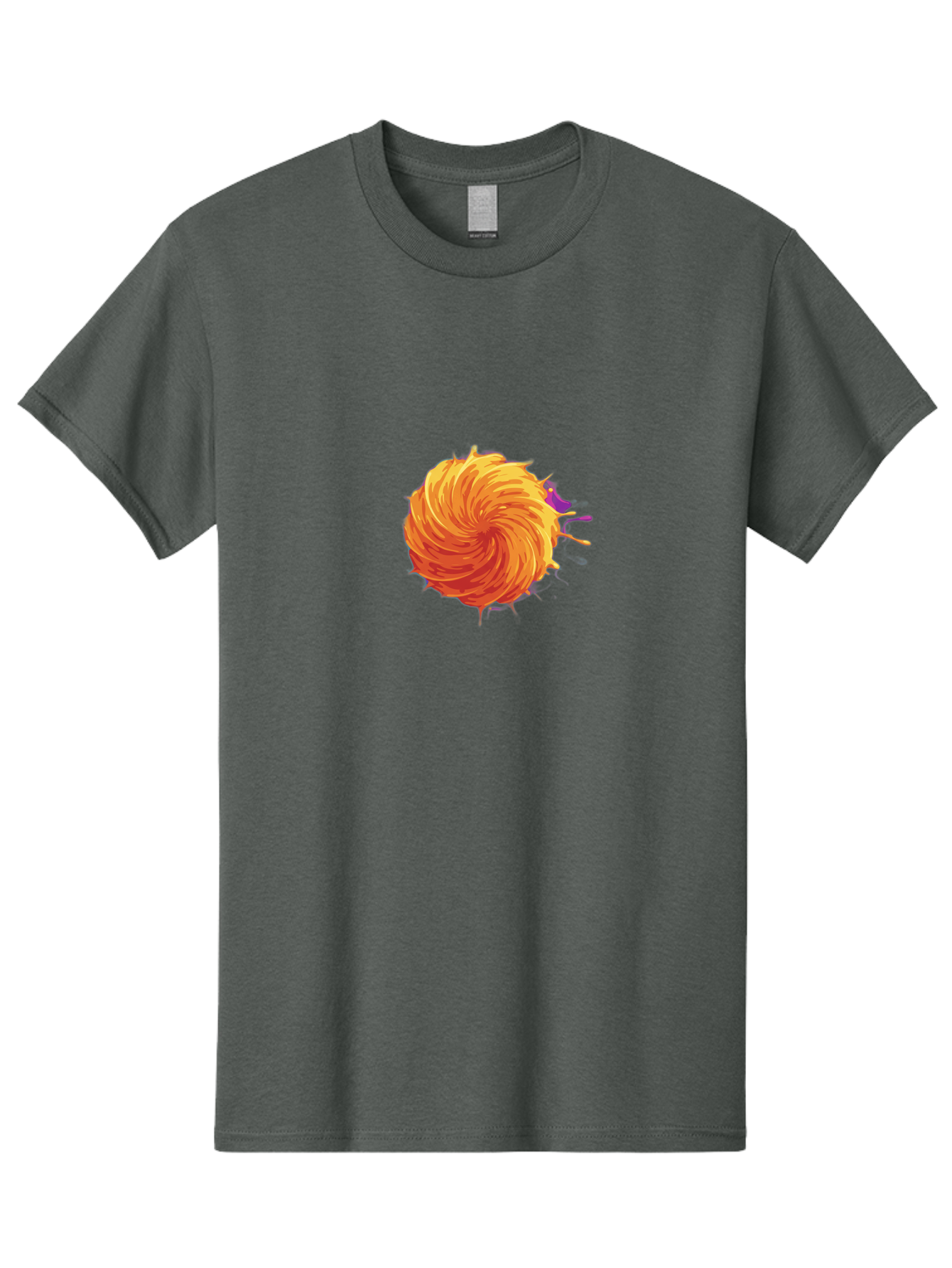 Paint-Splatter Men'S Graphic Tee, 100% Cotton, Comfortable Casual Summer Wear, Machine Washable, Orange Paint Splash, Vibrant Paint, Colorful Splatter, Artistic Expression, Creative Design, Abstract Art, Dynamic Movement Bab061