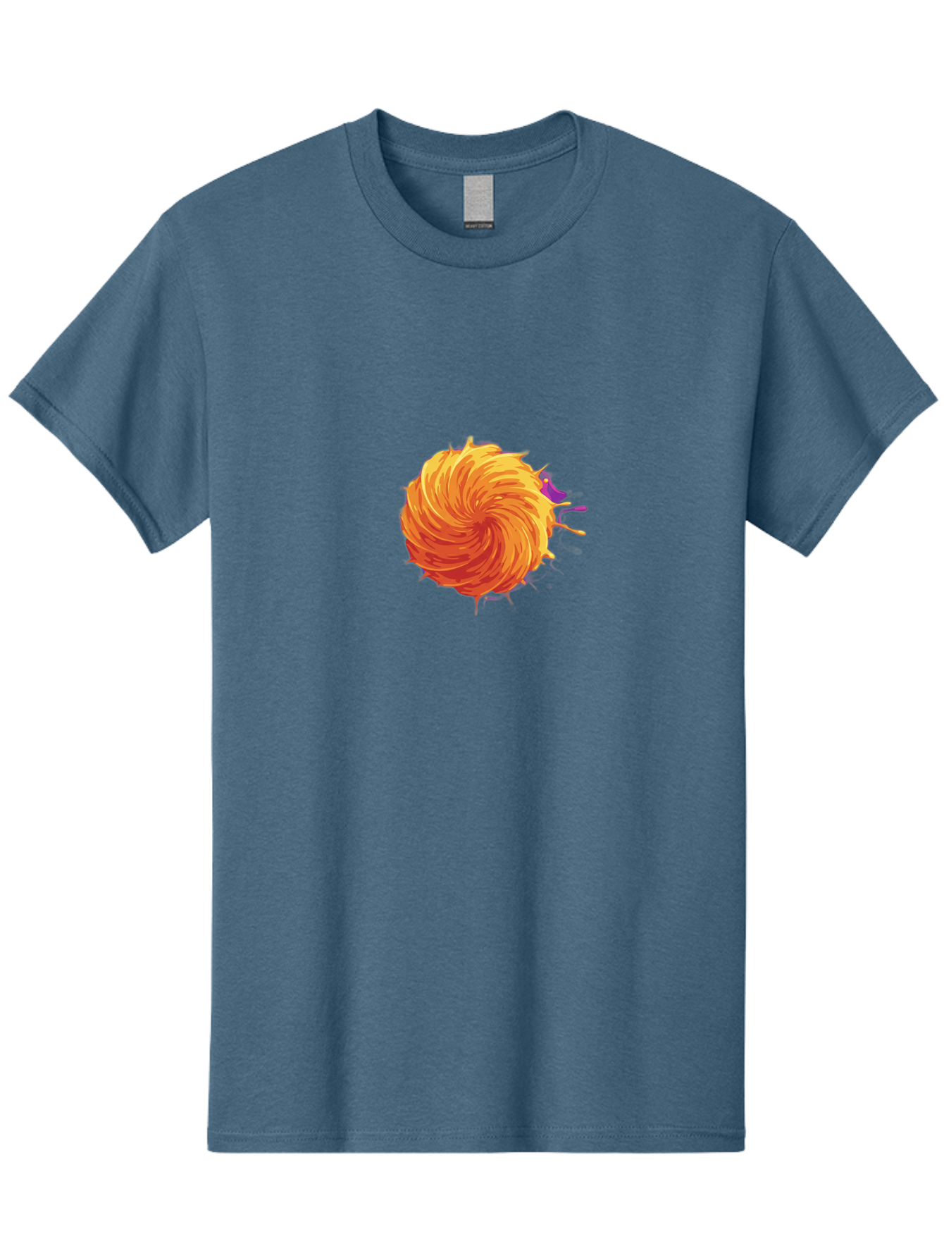 Paint-Splatter Men'S Graphic Tee, 100% Cotton, Comfortable Casual Summer Wear, Machine Washable, Orange Paint Splash, Vibrant Paint, Colorful Splatter, Artistic Expression, Creative Design, Abstract Art, Dynamic Movement Bab061