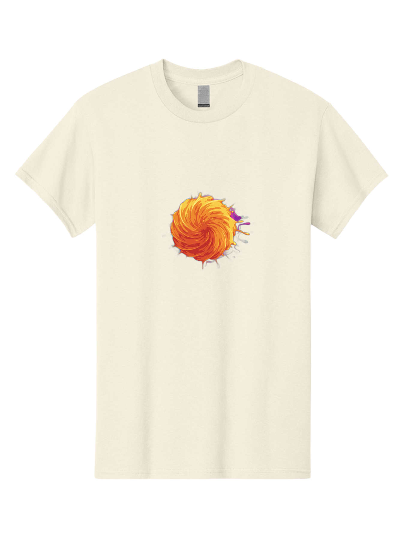 Paint-Splatter Men'S Graphic Tee, 100% Cotton, Comfortable Casual Summer Wear, Machine Washable, Orange Paint Splash, Vibrant Paint, Colorful Splatter, Artistic Expression, Creative Design, Abstract Art, Dynamic Movement Bab061