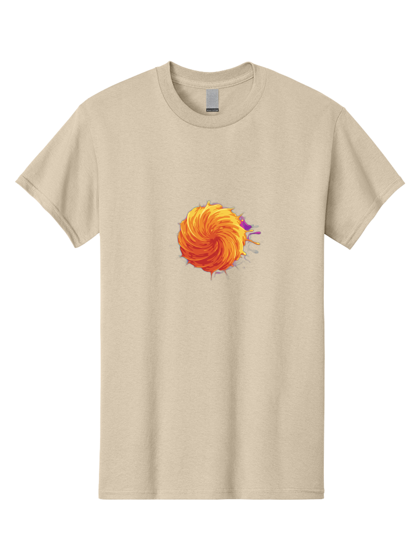Paint-Splatter Men'S Graphic Tee, 100% Cotton, Comfortable Casual Summer Wear, Machine Washable, Orange Paint Splash, Vibrant Paint, Colorful Splatter, Artistic Expression, Creative Design, Abstract Art, Dynamic Movement Bab061