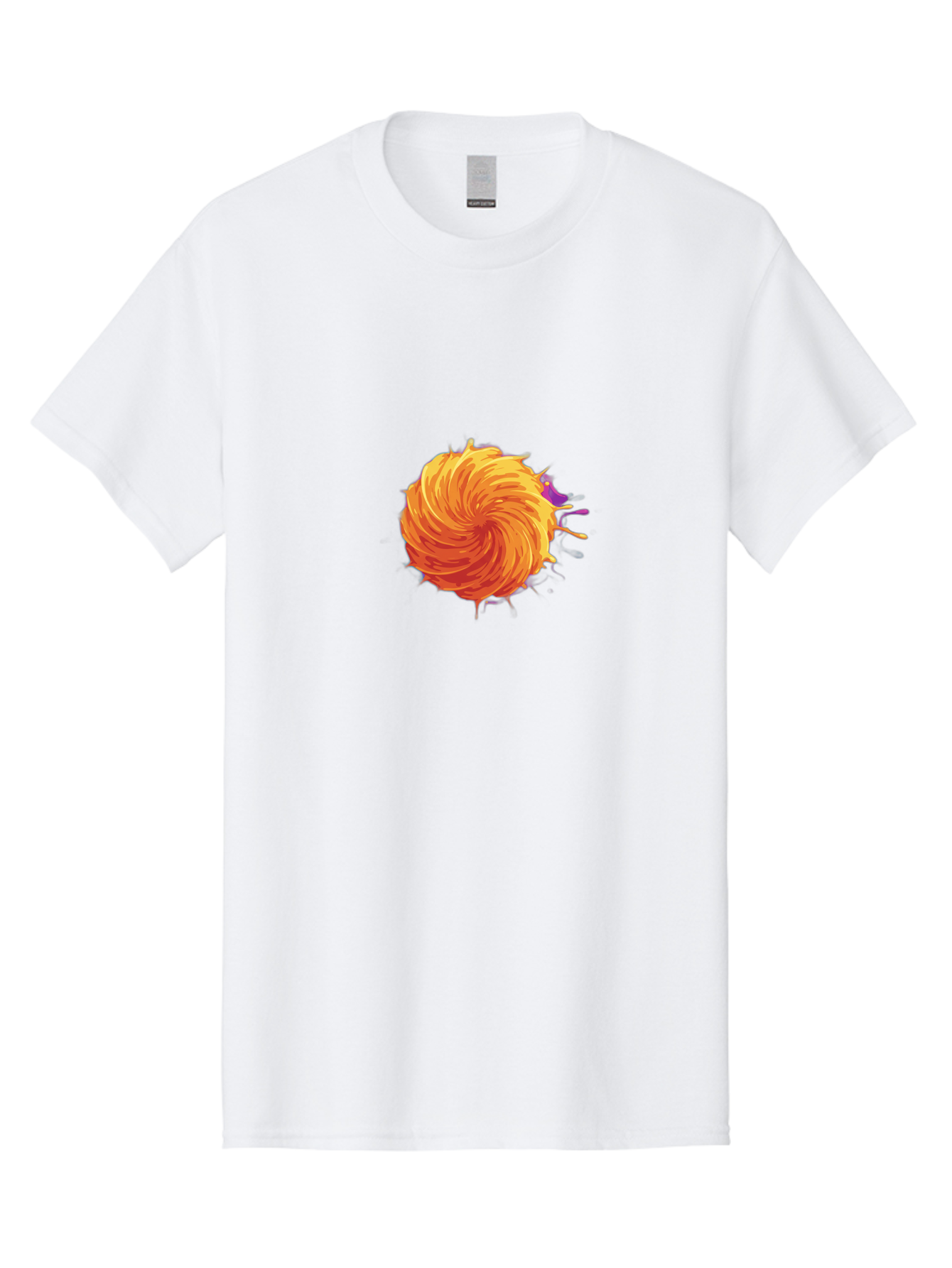 Paint-Splatter Men'S Graphic Tee, 100% Cotton, Comfortable Casual Summer Wear, Machine Washable, Orange Paint Splash, Vibrant Paint, Colorful Splatter, Artistic Expression, Creative Design, Abstract Art, Dynamic Movement Bab061