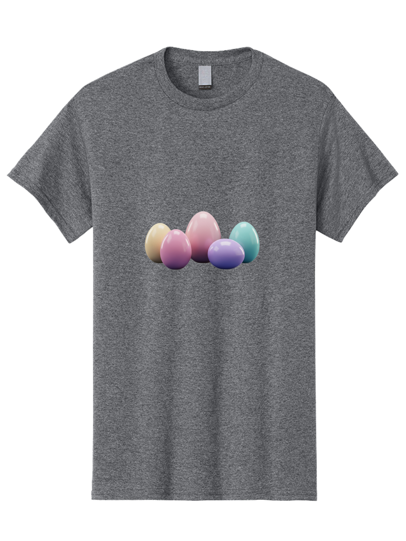 Pastel-Easter-Eggs Men'S Graphic Tee, 100% Cotton, Comfortable Casual Summer Wear, Machine Washable, Pastel Colored Eggs, Easter Eggs, Decorative Eggs, Shiny Eggs, Soft Colored Eggs, Egg Collection, Easter Decoration, Festive Eggs, Bab067