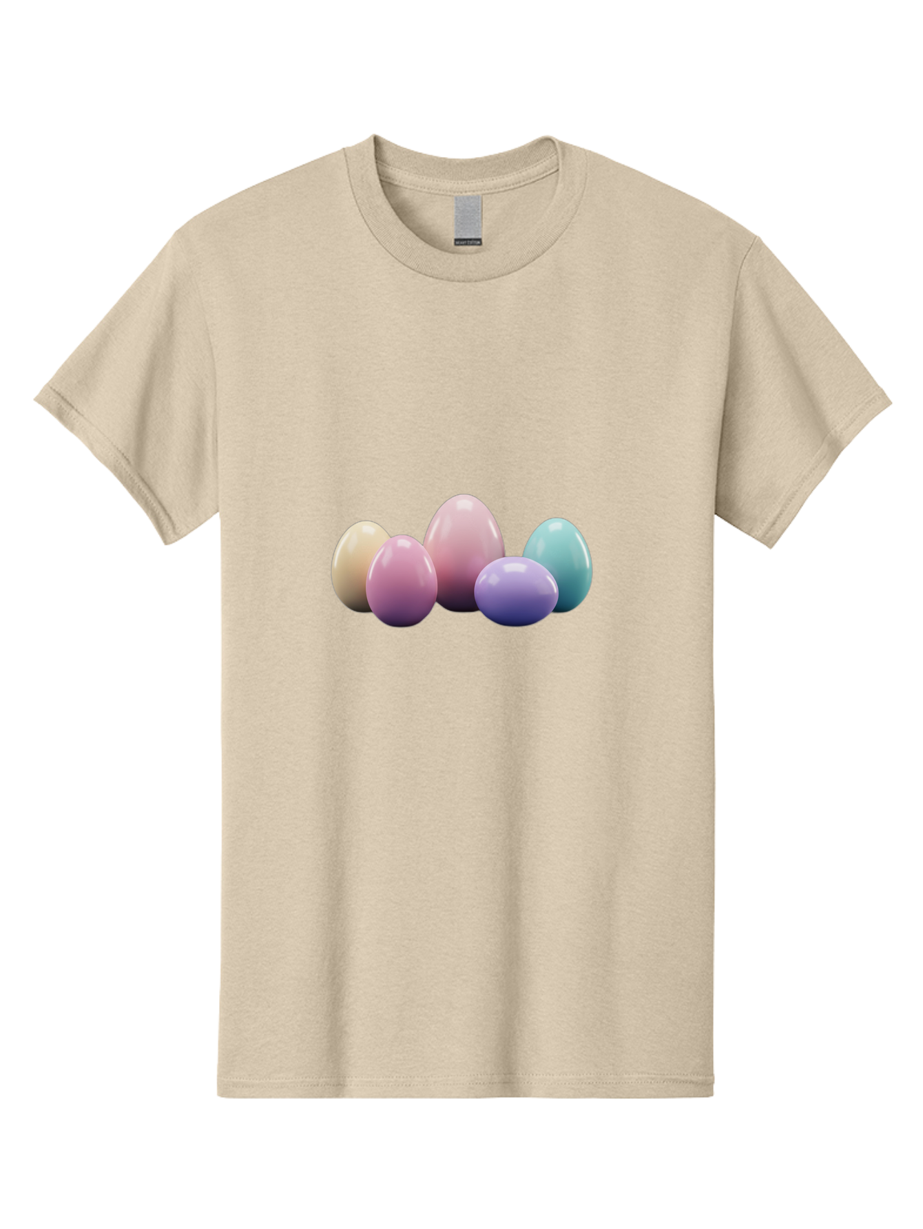 Pastel-Easter-Eggs Men'S Graphic Tee, 100% Cotton, Comfortable Casual Summer Wear, Machine Washable, Pastel Colored Eggs, Easter Eggs, Decorative Eggs, Shiny Eggs, Soft Colored Eggs, Egg Collection, Easter Decoration, Festive Eggs, Bab067