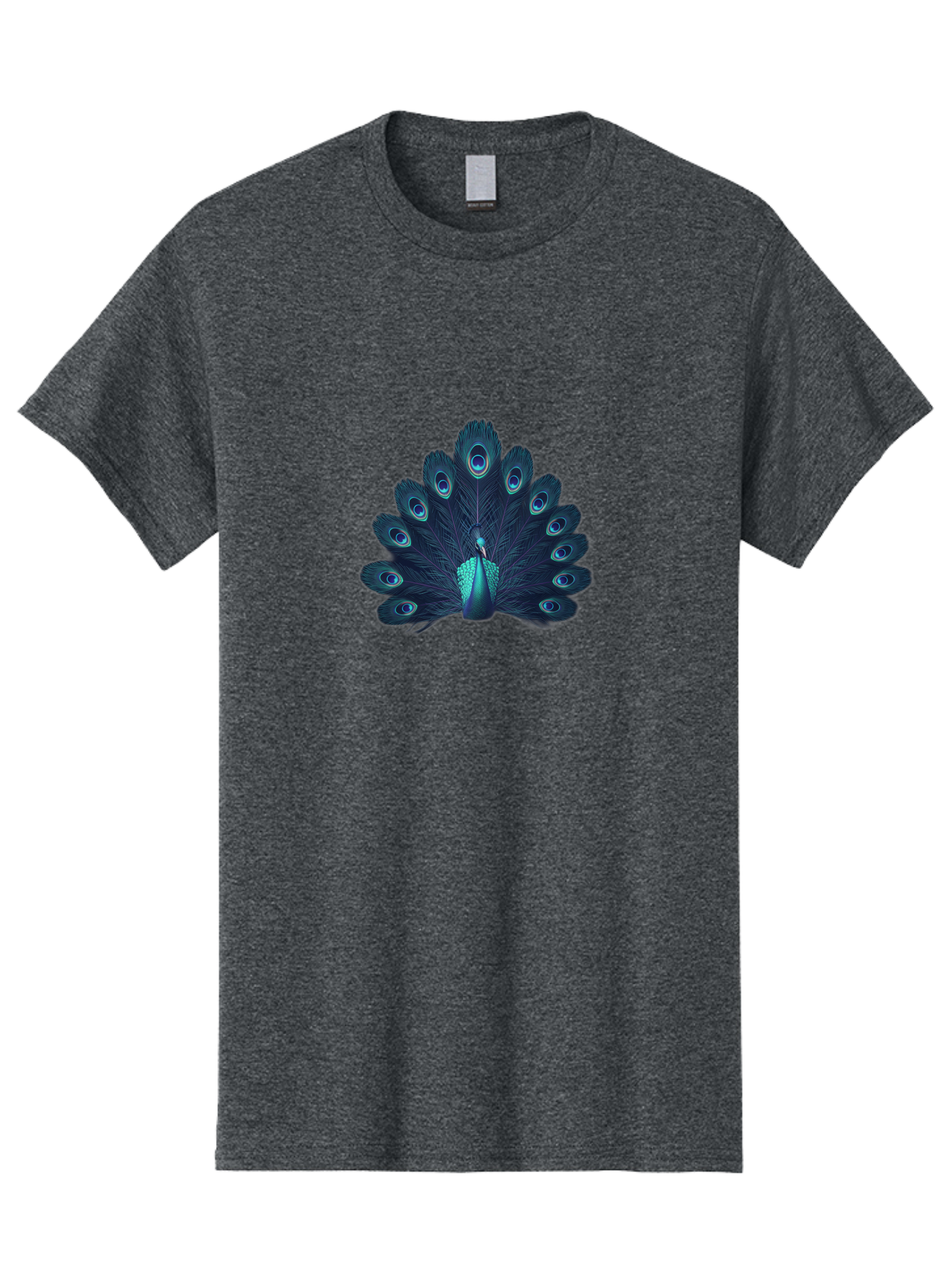 Peacock-10 Men'S Graphic Tee, 100% Cotton, Comfortable Casual Summer Wear, Machine Washable, Peacock Spreading Its Feathers, Blue Eyespots, Vibrant Plumage, Majestic Bird, Iridescent Colors, Natural Beauty, Exotic Wildlife, Stunning Display Bab071