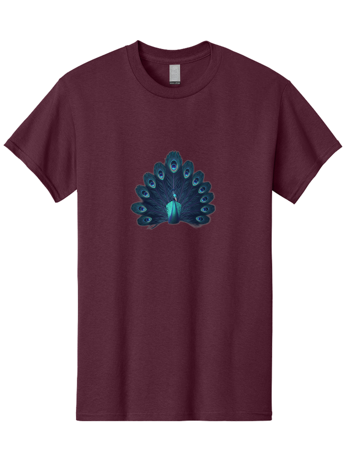 Peacock-10 Men'S Graphic Tee, 100% Cotton, Comfortable Casual Summer Wear, Machine Washable, Peacock Spreading Its Feathers, Blue Eyespots, Vibrant Plumage, Majestic Bird, Iridescent Colors, Natural Beauty, Exotic Wildlife, Stunning Display Bab071