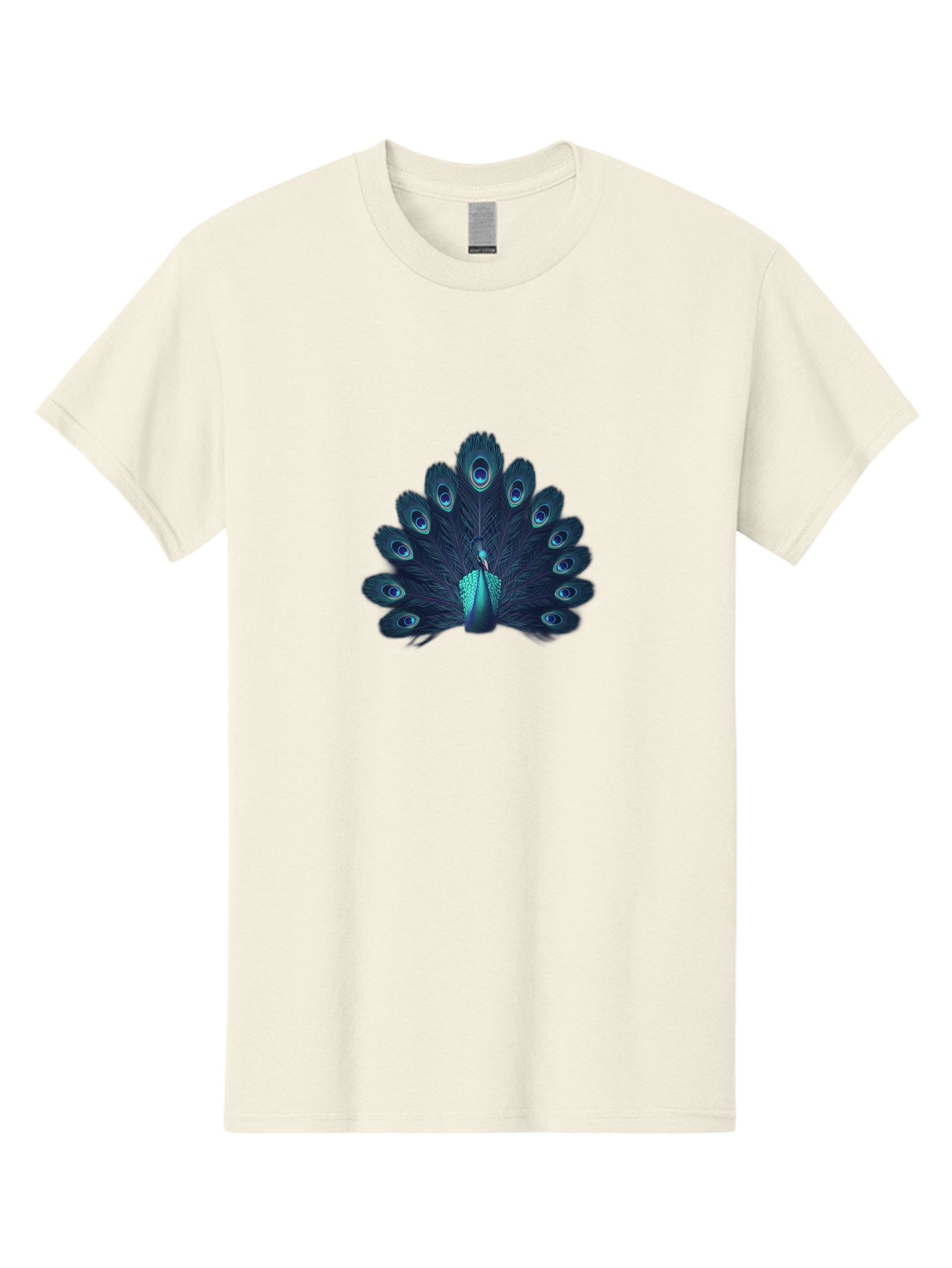 Peacock-10 Men'S Graphic Tee, 100% Cotton, Comfortable Casual Summer Wear, Machine Washable, Peacock Spreading Its Feathers, Blue Eyespots, Vibrant Plumage, Majestic Bird, Iridescent Colors, Natural Beauty, Exotic Wildlife, Stunning Display Bab071