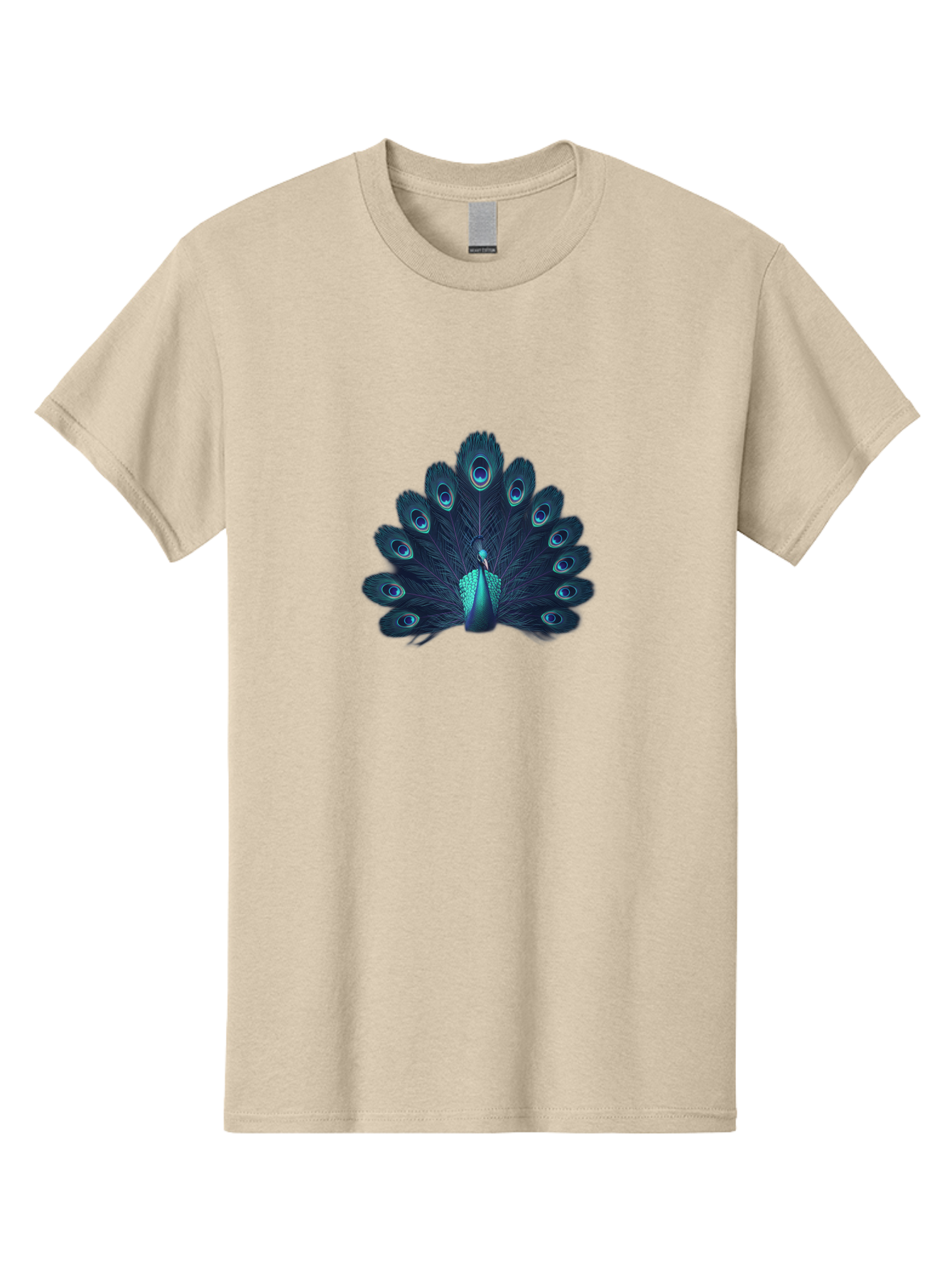 Peacock-10 Men'S Graphic Tee, 100% Cotton, Comfortable Casual Summer Wear, Machine Washable, Peacock Spreading Its Feathers, Blue Eyespots, Vibrant Plumage, Majestic Bird, Iridescent Colors, Natural Beauty, Exotic Wildlife, Stunning Display Bab071