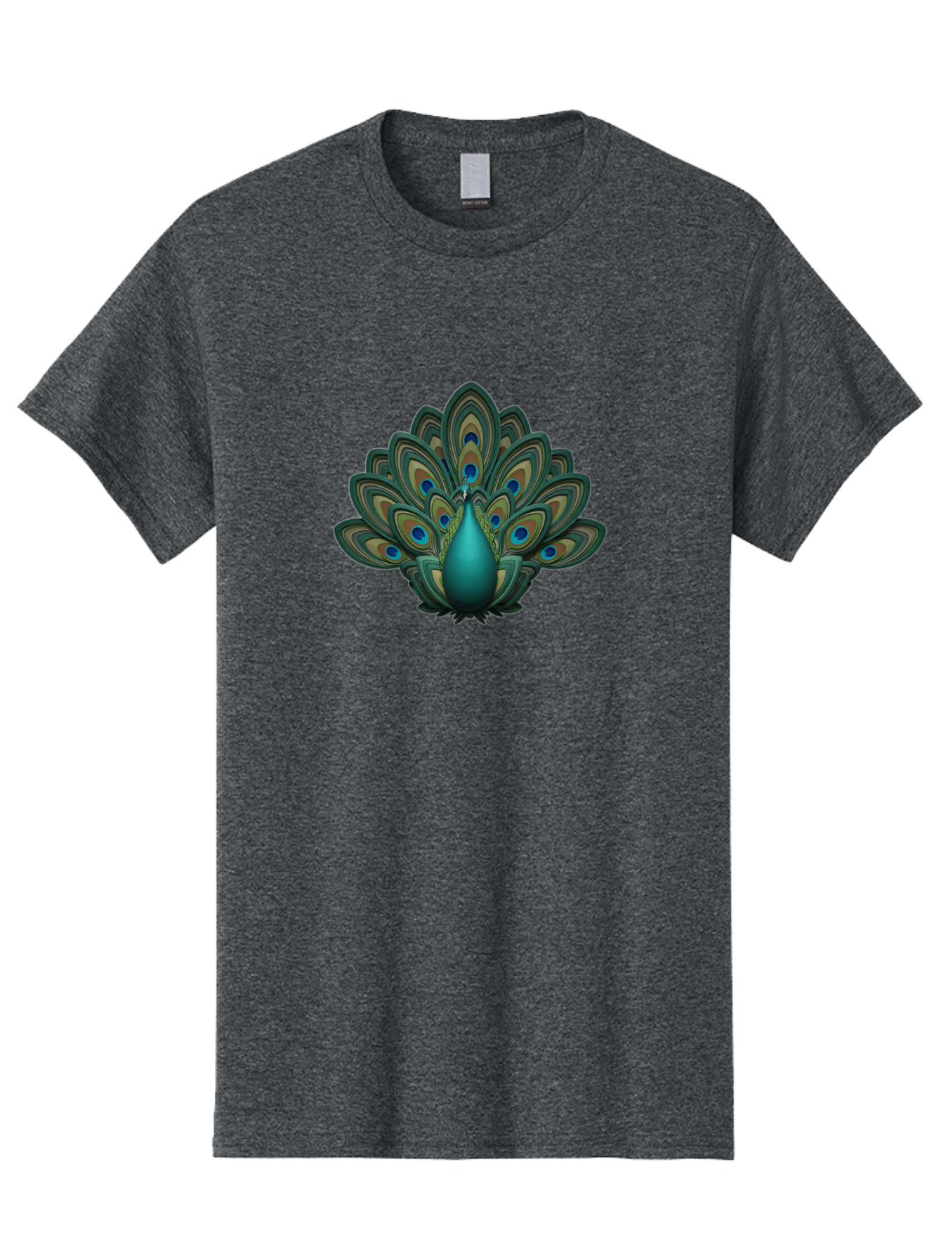 Peacock-12 Men'S Graphic Tee, 100% Cotton, Comfortable Casual Summer Wear, Machine Washable, Peacock Spreading Feathers, Blue Eyespots, Vibrant Plumage, Exotic Bird, Natural Beauty, Colorful Display, Majestic Creature, Bird Watching, Bab073