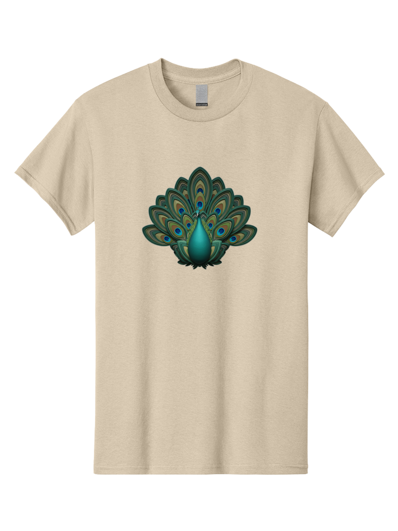 Peacock-12 Men'S Graphic Tee, 100% Cotton, Comfortable Casual Summer Wear, Machine Washable, Peacock Spreading Feathers, Blue Eyespots, Vibrant Plumage, Exotic Bird, Natural Beauty, Colorful Display, Majestic Creature, Bird Watching, Bab073