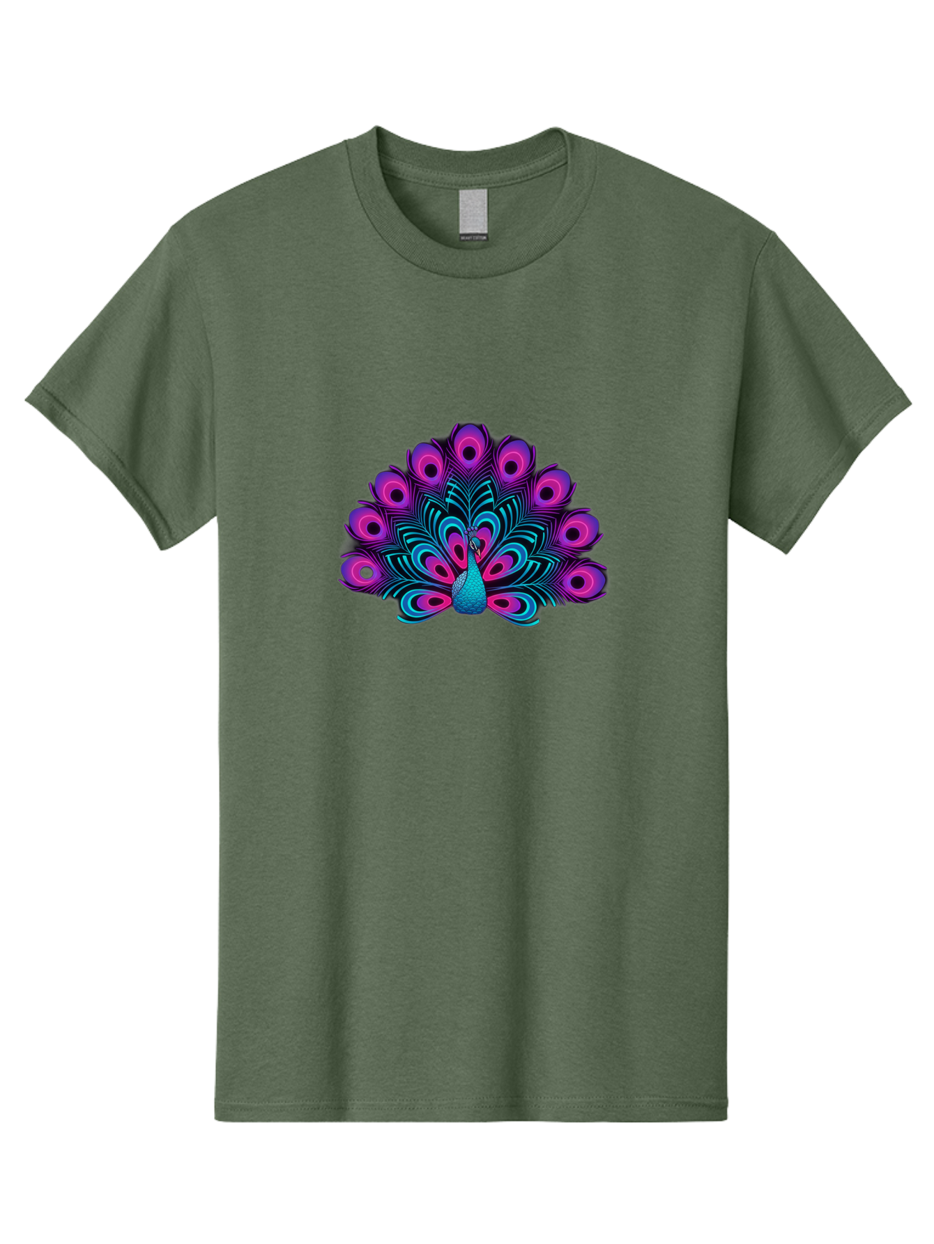 Peacock-16 Men'S Graphic Tee, 100% Cotton, Comfortable Casual Summer Wear, Machine Washable, Peacock Displaying Feathers, Vibrant Plumage, Blue And Purple Hues, Eye-Catching Pattern, Majestic Bird, Colorful Illustration, Intricate Design, Bab077