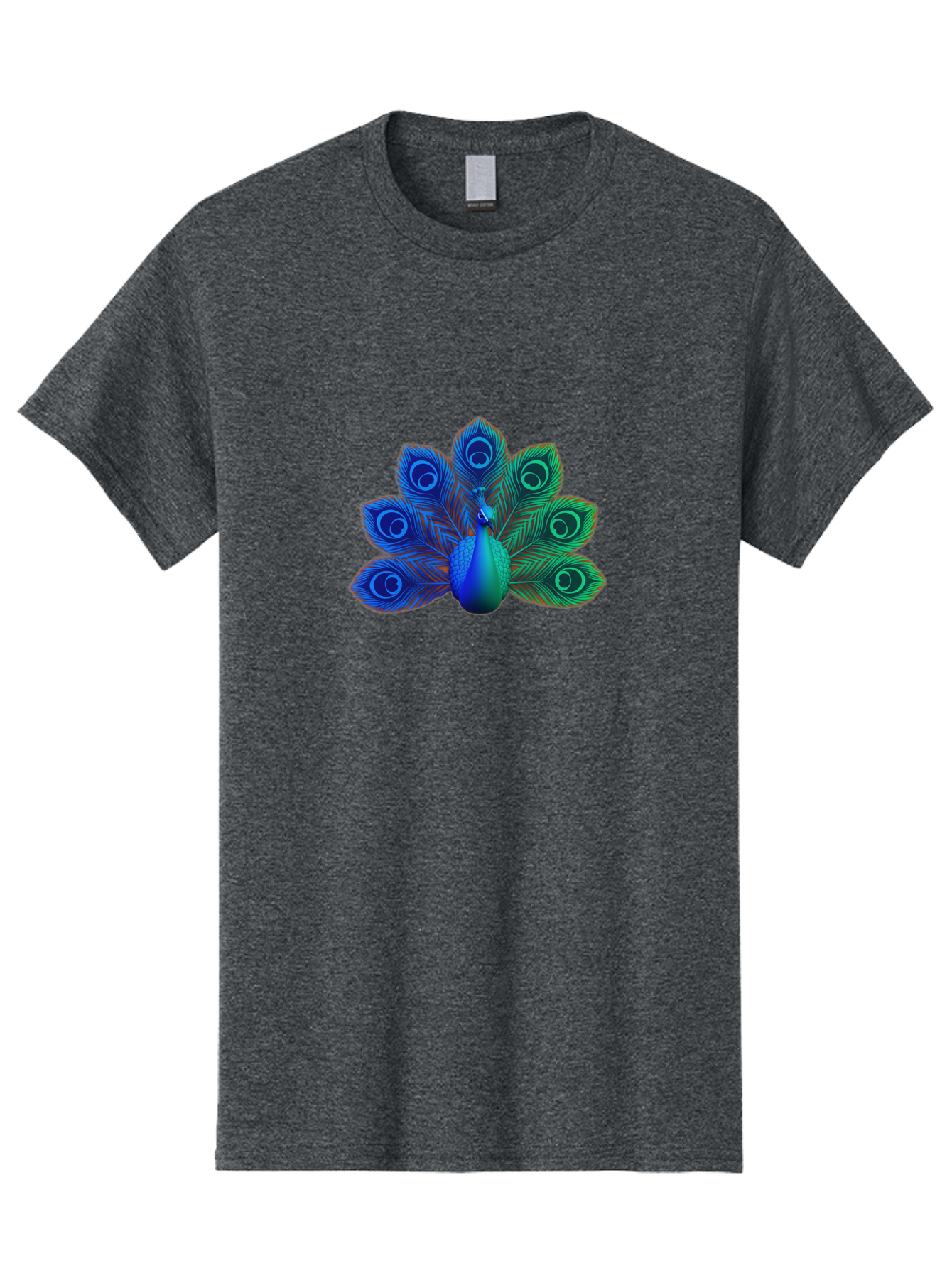 Peacock-18 Men'S Graphic Tee, 100% Cotton, Comfortable Casual Summer Wear, Machine Washable, Peacock Display, Vibrant Feathers, Blue Plumage, Colorful Bird, Majestic Creature, Iridescent Colors, Eye Spots, Feathered Beauty Bab079