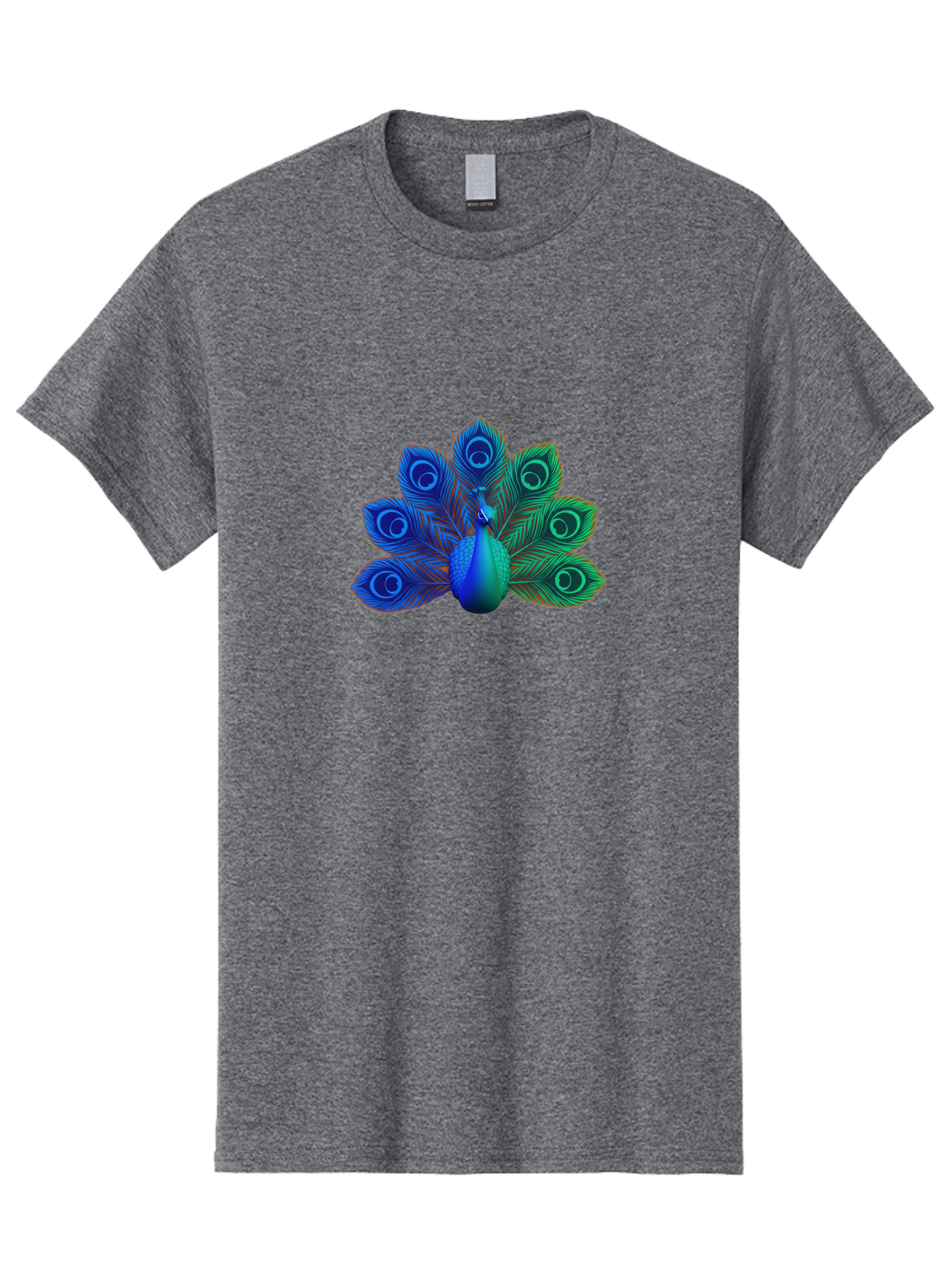 Peacock-18 Men'S Graphic Tee, 100% Cotton, Comfortable Casual Summer Wear, Machine Washable, Peacock Display, Vibrant Feathers, Blue Plumage, Colorful Bird, Majestic Creature, Iridescent Colors, Eye Spots, Feathered Beauty Bab079