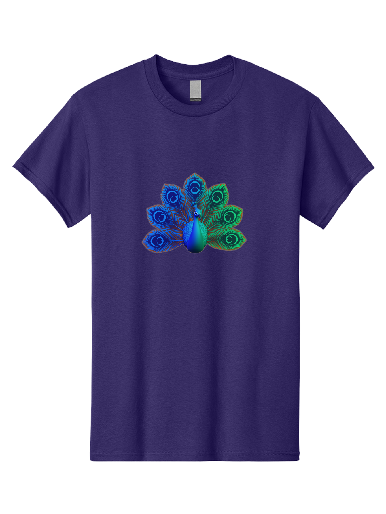 Peacock-18 Men'S Graphic Tee, 100% Cotton, Comfortable Casual Summer Wear, Machine Washable, Peacock Display, Vibrant Feathers, Blue Plumage, Colorful Bird, Majestic Creature, Iridescent Colors, Eye Spots, Feathered Beauty Bab079