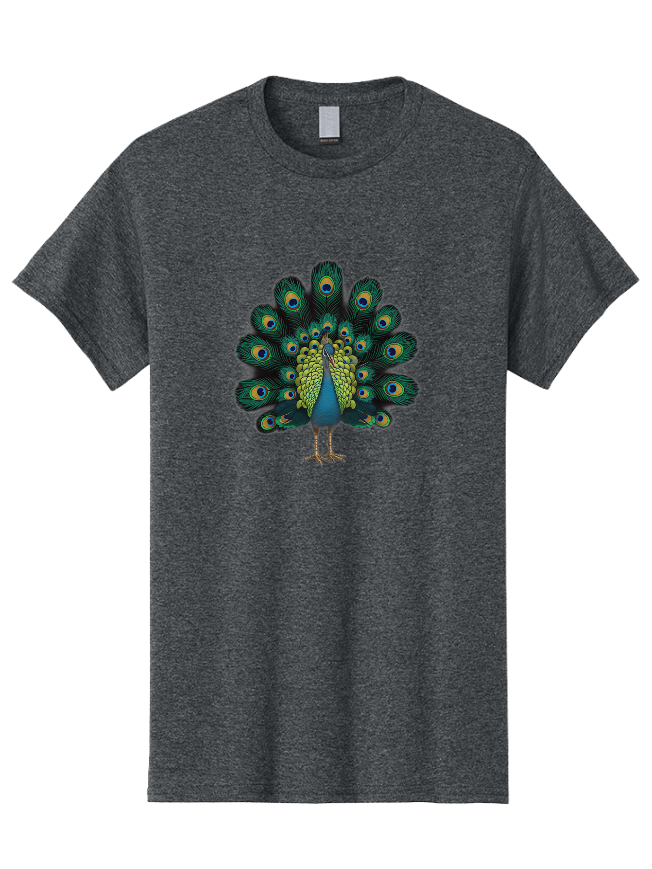 Peacock-29 Men'S Graphic Tee, 100% Cotton, Comfortable Casual Summer Wear, Machine Washable, Peacock Spreading Its Feathers, Vibrant Plumage, Blue And Gold Eye Spots, Turquoise Body, Majestic Bird, Exotic Beauty, Colorful Display, Bab091