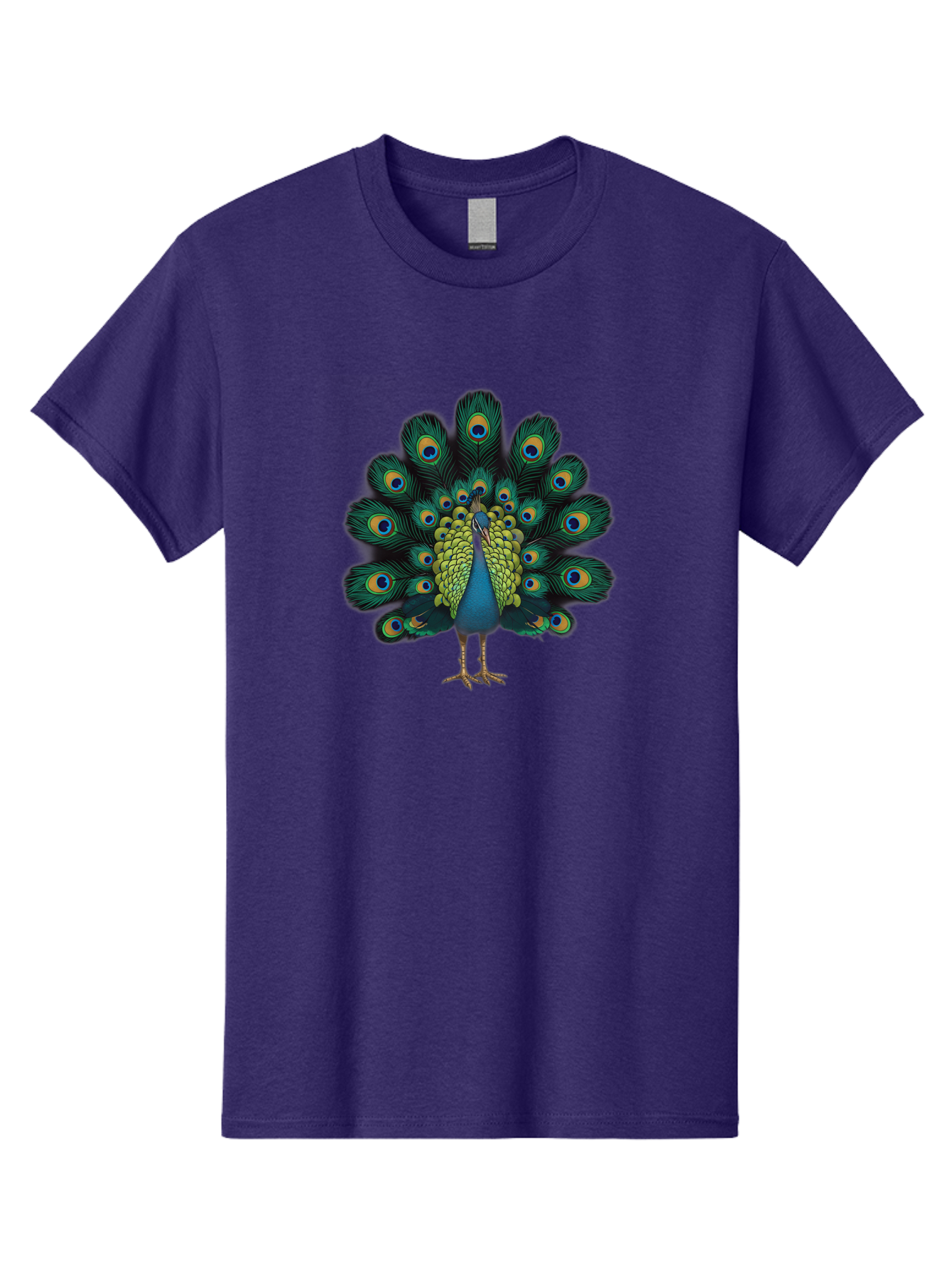 Peacock-29 Men'S Graphic Tee, 100% Cotton, Comfortable Casual Summer Wear, Machine Washable, Peacock Spreading Its Feathers, Vibrant Plumage, Blue And Gold Eye Spots, Turquoise Body, Majestic Bird, Exotic Beauty, Colorful Display, Bab091