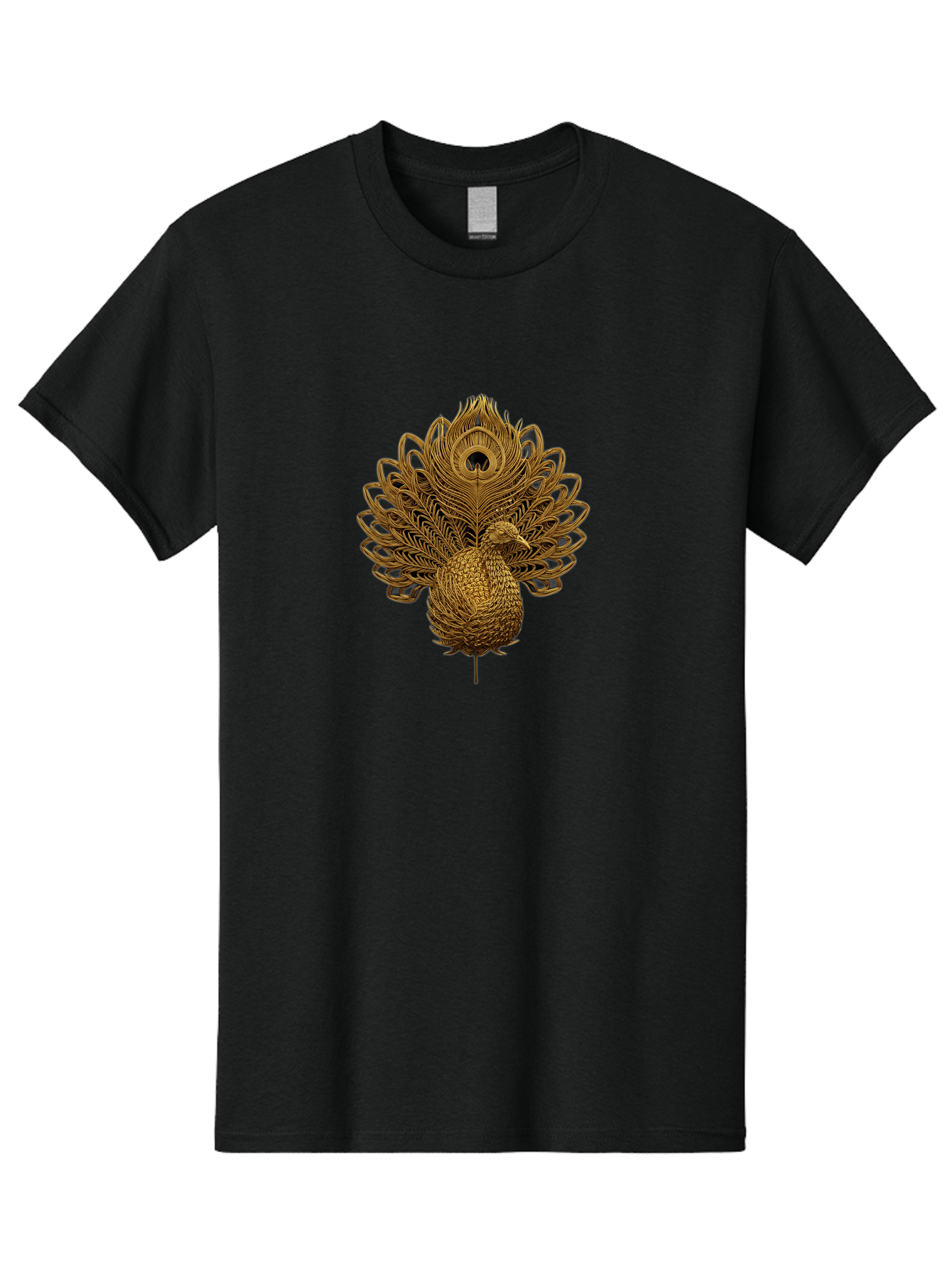 Peacock-34 Men'S Graphic Tee, 100% Cotton, Comfortable Casual Summer Wear, Machine Washable, Peacock Illustration, Wire Art, Detailed Peacock, Bird Silhouette, Ornate Design, Peacock Feathers, Artistic Peacock, Wildlife Art, Bab097