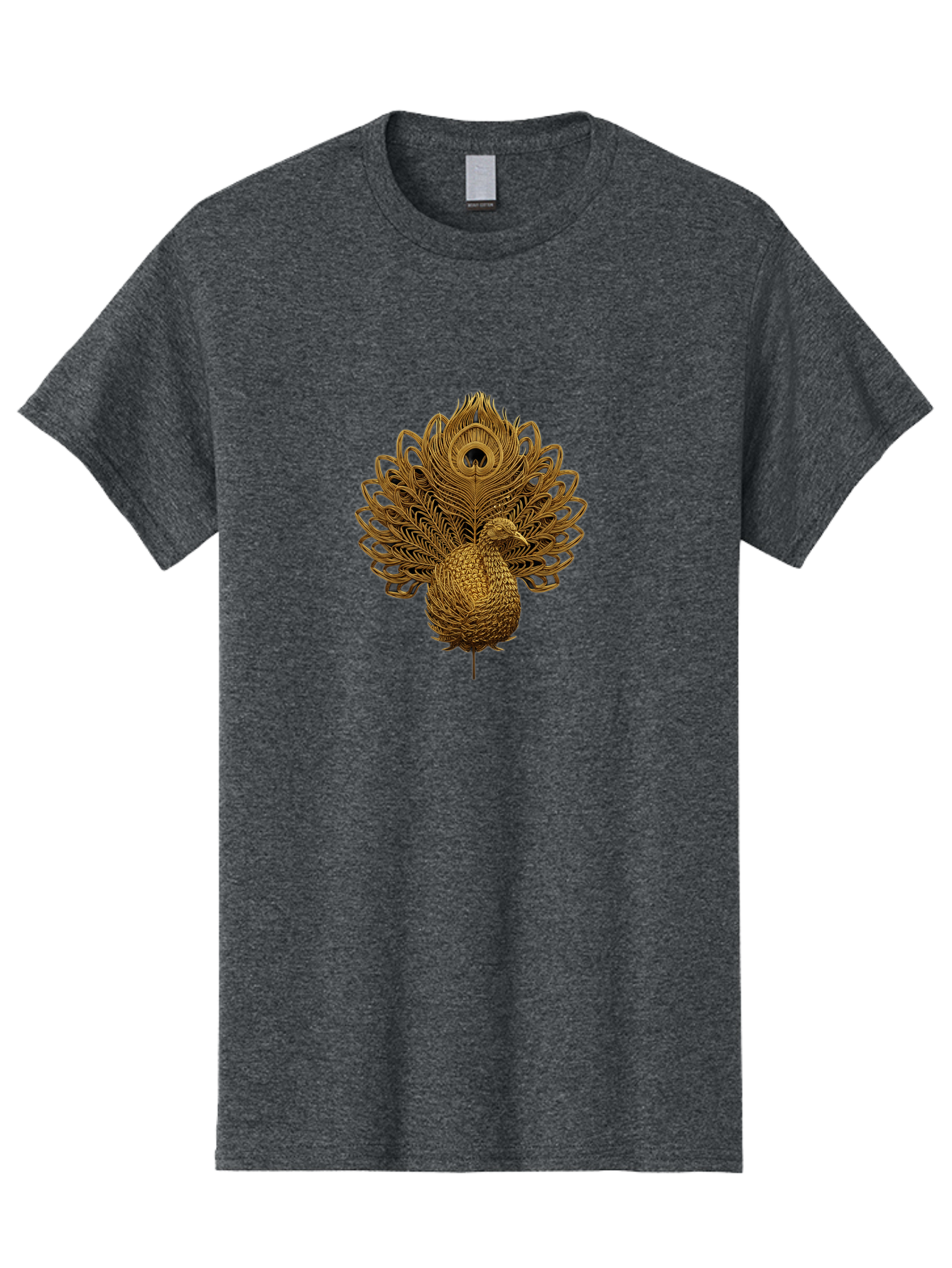 Peacock-34 Men'S Graphic Tee, 100% Cotton, Comfortable Casual Summer Wear, Machine Washable, Peacock Illustration, Wire Art, Detailed Peacock, Bird Silhouette, Ornate Design, Peacock Feathers, Artistic Peacock, Wildlife Art, Bab097