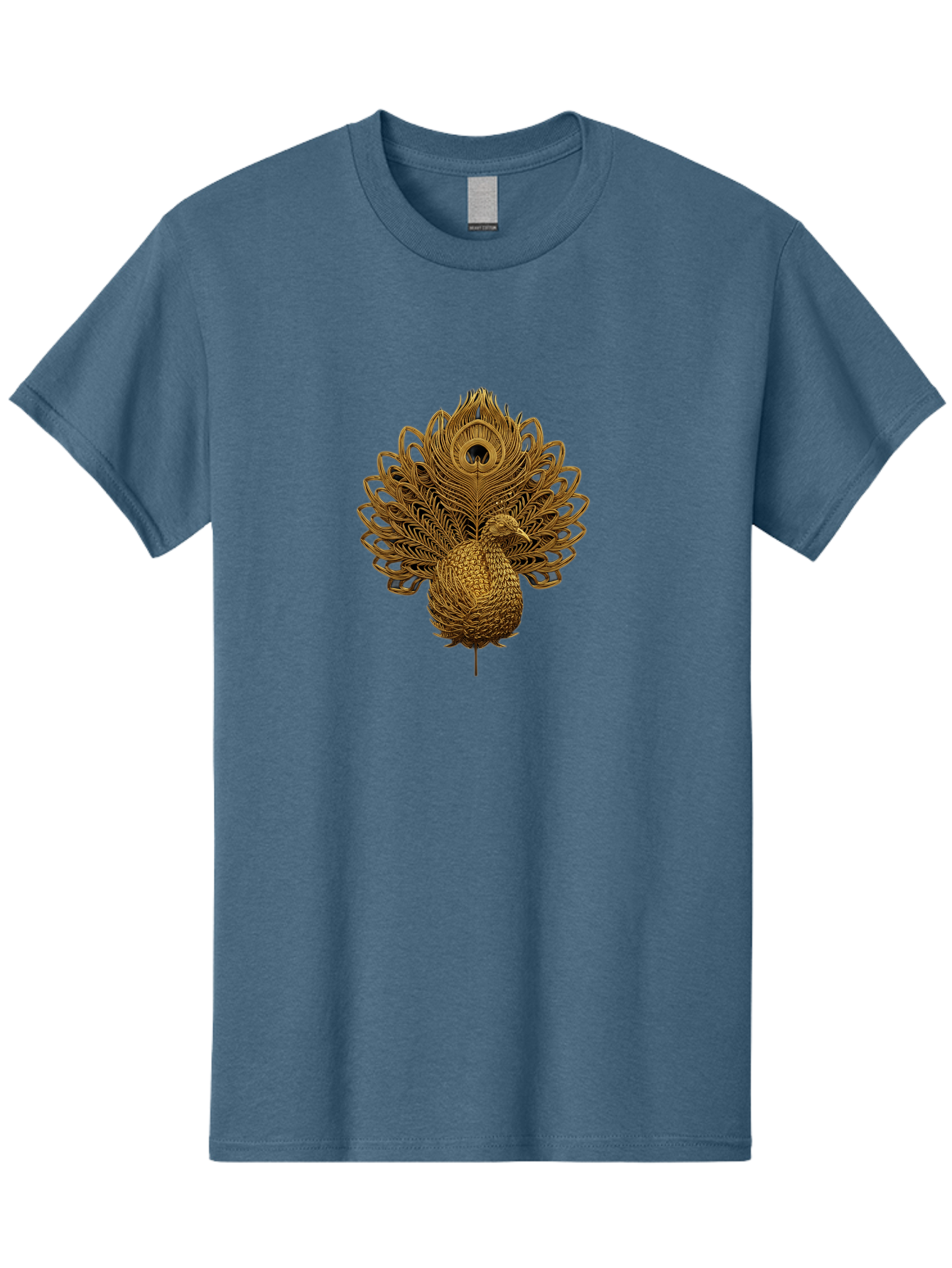 Peacock-34 Men'S Graphic Tee, 100% Cotton, Comfortable Casual Summer Wear, Machine Washable, Peacock Illustration, Wire Art, Detailed Peacock, Bird Silhouette, Ornate Design, Peacock Feathers, Artistic Peacock, Wildlife Art, Bab097