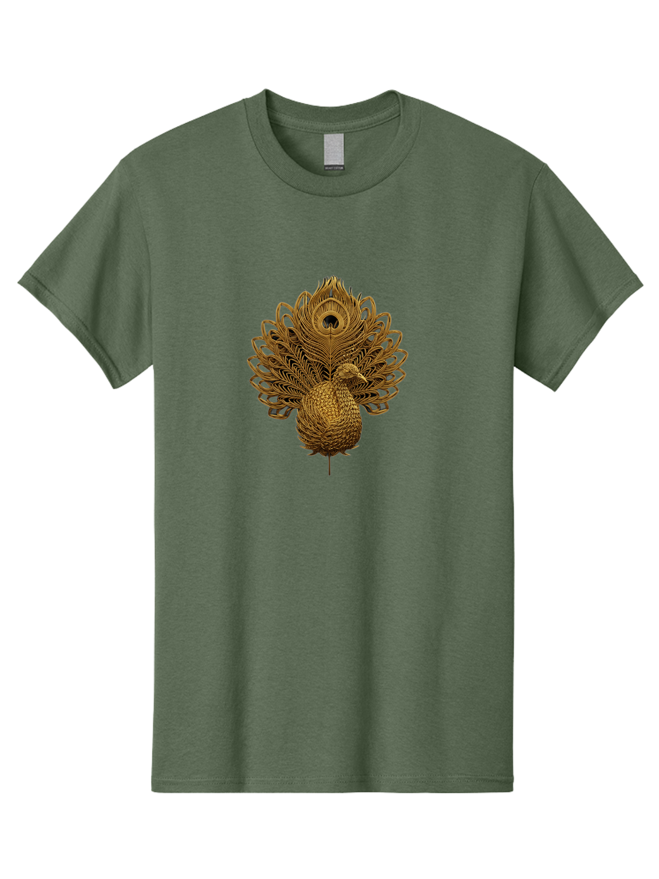 Peacock-34 Men'S Graphic Tee, 100% Cotton, Comfortable Casual Summer Wear, Machine Washable, Peacock Illustration, Wire Art, Detailed Peacock, Bird Silhouette, Ornate Design, Peacock Feathers, Artistic Peacock, Wildlife Art, Bab097