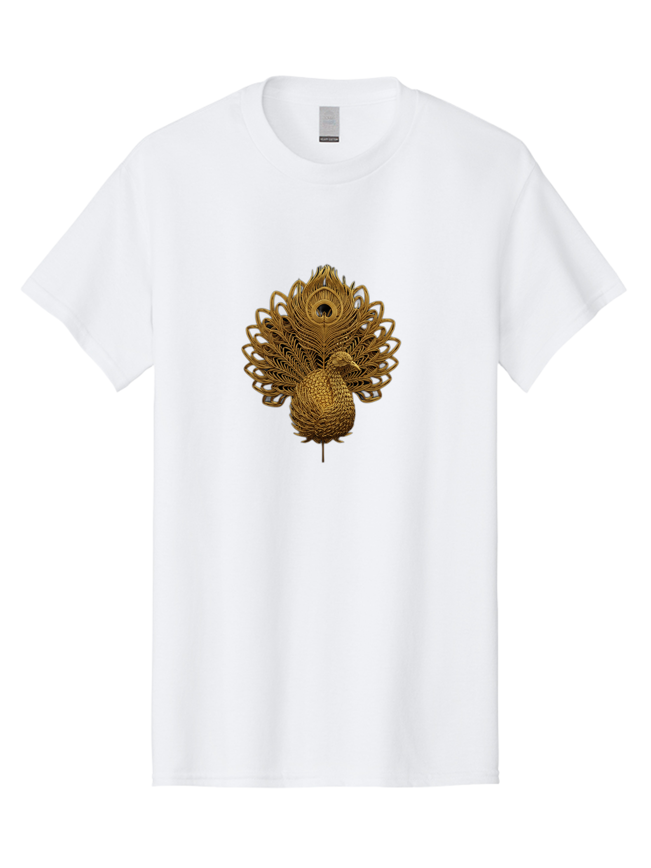 Peacock-34 Men'S Graphic Tee, 100% Cotton, Comfortable Casual Summer Wear, Machine Washable, Peacock Illustration, Wire Art, Detailed Peacock, Bird Silhouette, Ornate Design, Peacock Feathers, Artistic Peacock, Wildlife Art, Bab097