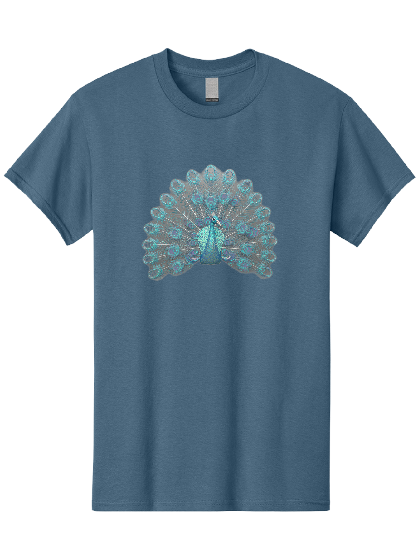 Peacock-8 Men'S Graphic Tee, 100% Cotton, Comfortable Casual Summer Wear, Machine Washable, Blue Peacock, Bird'S Plumage, Feathered Friend, Exotic Bird, Vibrant Colors, Eye-Catching Pattern, Wildlife Photography, Blue Feathers Bab102