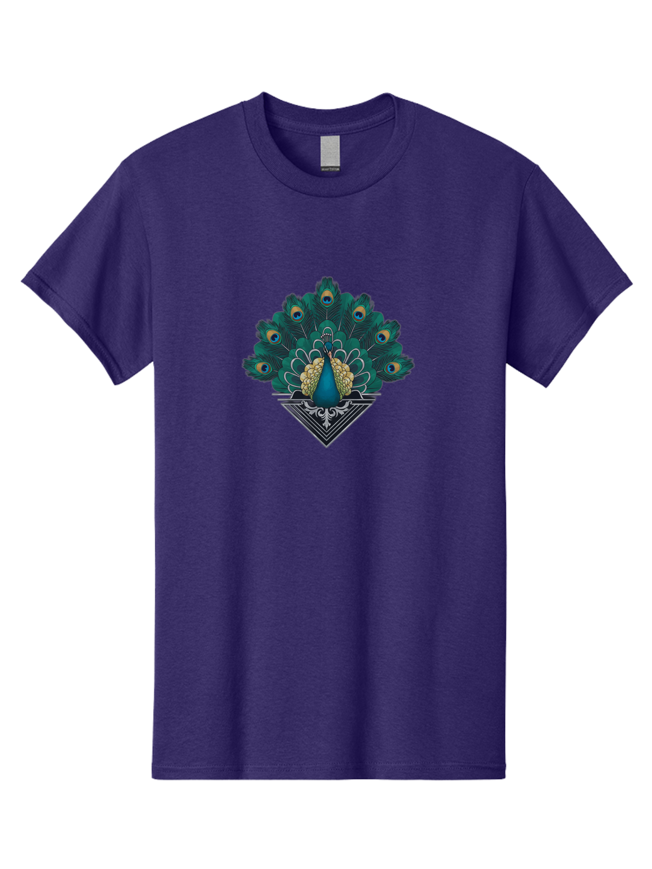 Peacock-Design Men'S Graphic Tee, 100% Cotton, Comfortable Casual Summer Wear, Machine Washable, Peacock, Vibrant Plumage, Blue And Gold Feathers, Ornate Design, Majestic Bird, Display Of Feathers, Symbolic Beauty, Elegant Pattern Bab104
