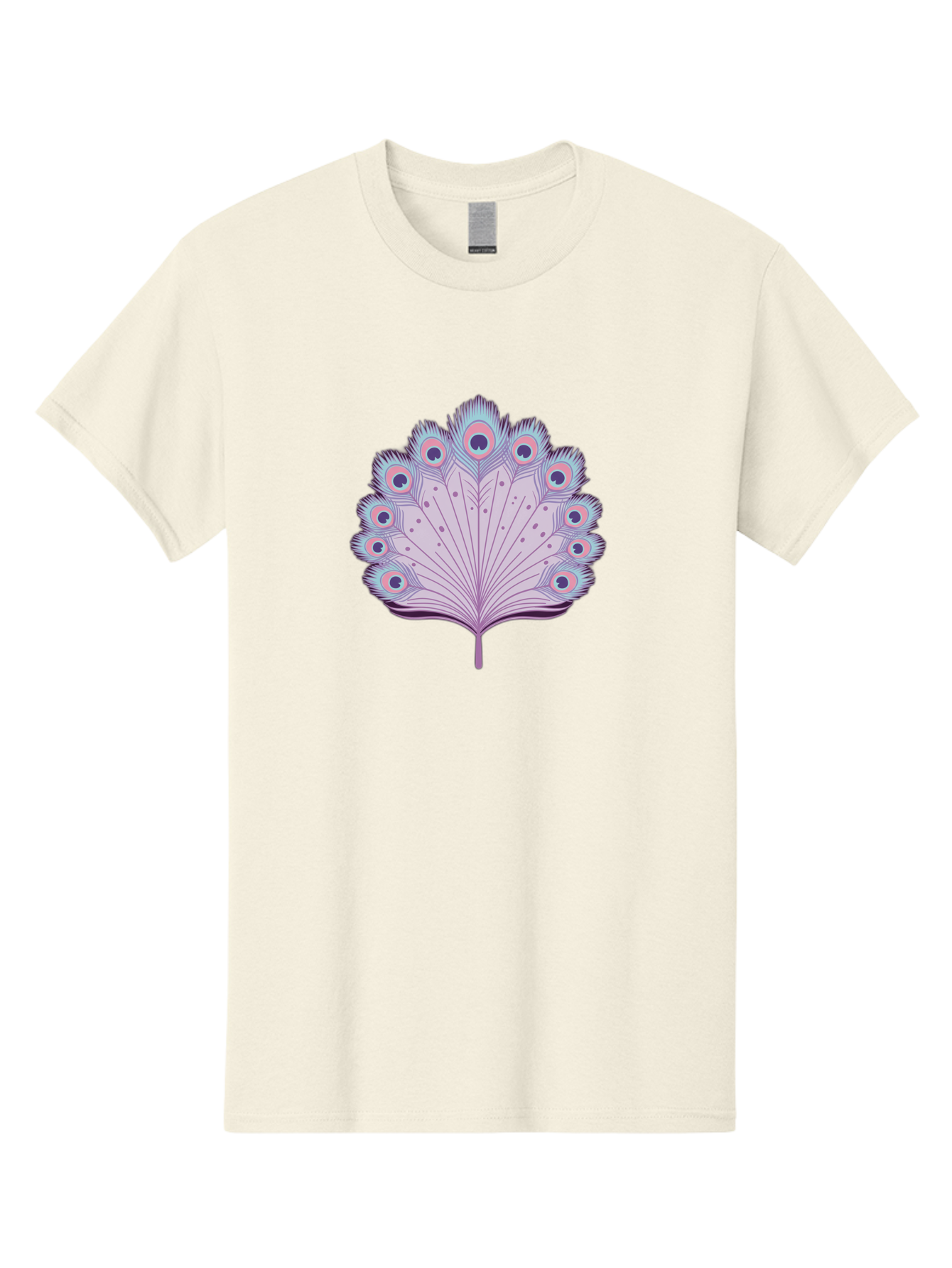 Peacock-Feather-4 Men'S Graphic Tee, 100% Cotton, Comfortable Casual Summer Wear, Machine Washable, Peacock Feather, Pastel Colors, Vibrant Feathers, Colorful Plumage, Nature-Inspired Art, Whimsical Design, Decorative Motif, Symbolic Imagery, Bab112