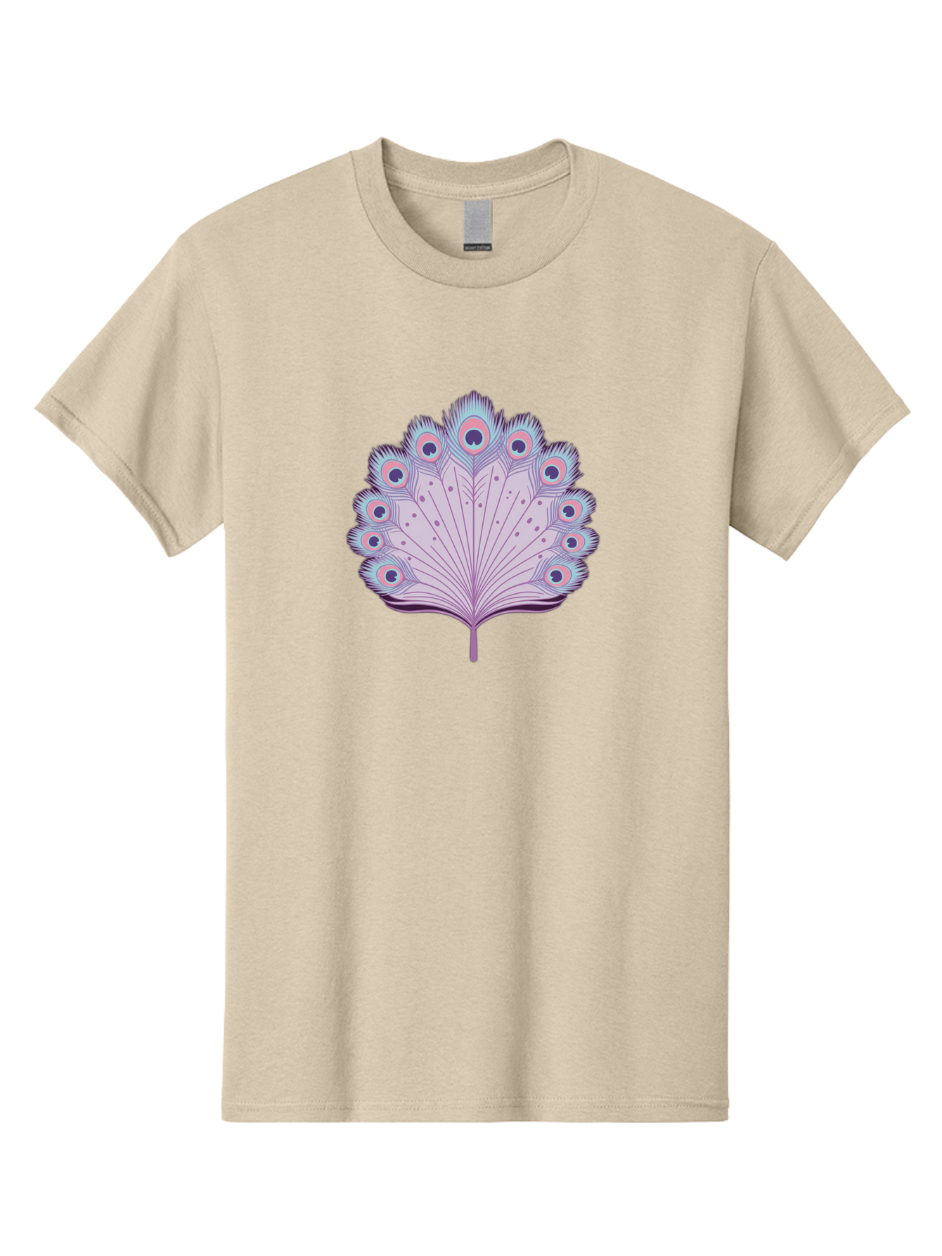 Peacock-Feather-4 Men'S Graphic Tee, 100% Cotton, Comfortable Casual Summer Wear, Machine Washable, Peacock Feather, Pastel Colors, Vibrant Feathers, Colorful Plumage, Nature-Inspired Art, Whimsical Design, Decorative Motif, Symbolic Imagery, Bab112