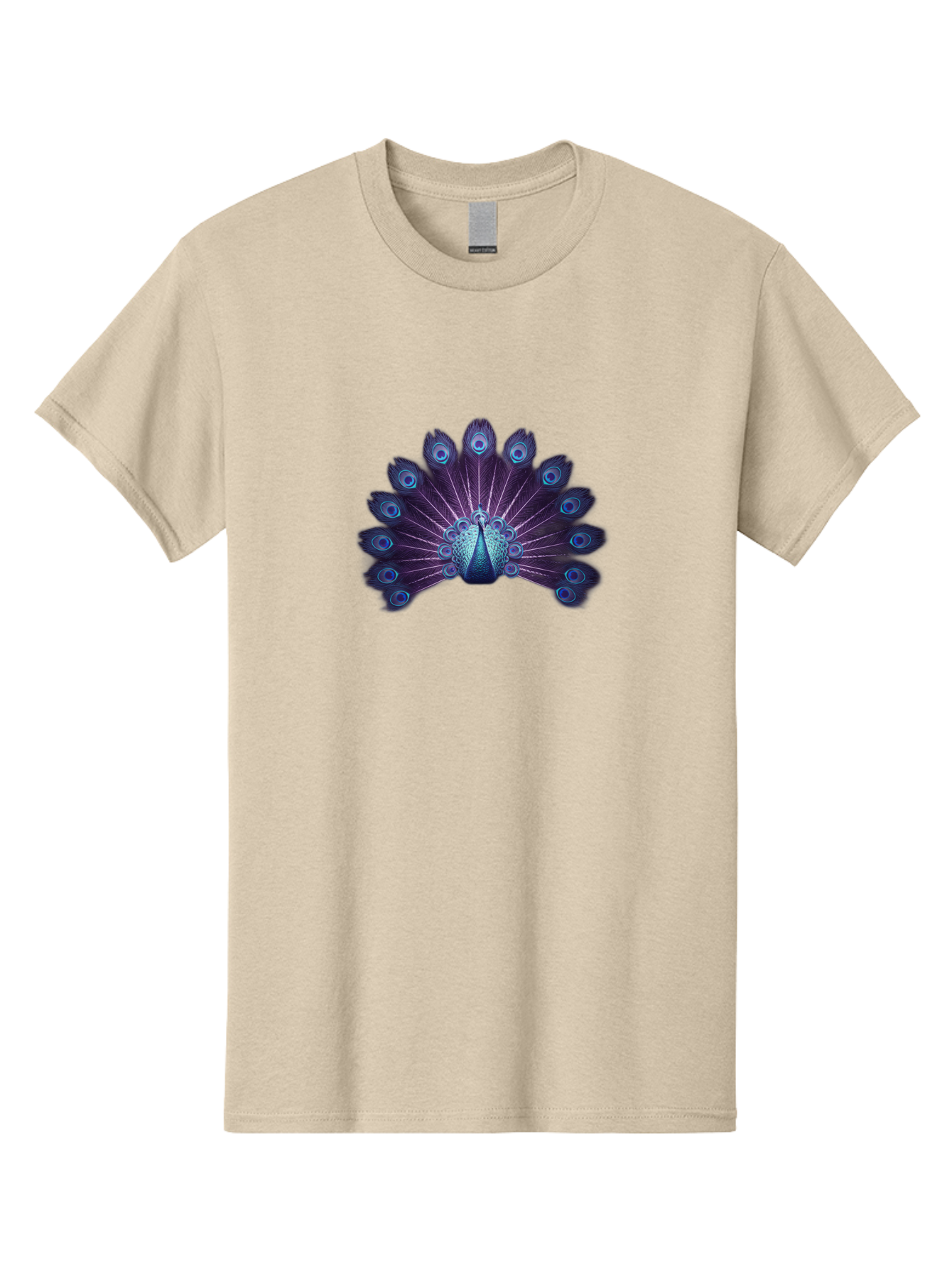 Peacock-Feather-5 Men'S Graphic Tee, 100% Cotton, Comfortable Casual Summer Wear, Machine Washable, Peacock, Tail Feathers, Vibrant Colors, Blue And Purple Hues, Eye-Catching Display, Natural Beauty, Majestic Plumage, Intricate Patterns, Bab113