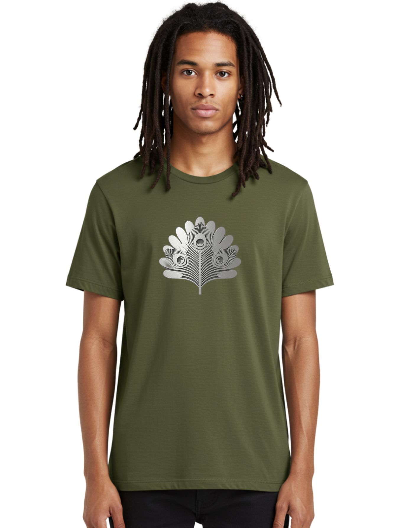 Peacock-Feather-9 Men'S Graphic Tee, 100% Cotton, Comfortable Casual Summer Wear, Machine Washable, Symbolic Design, Ornate Patterns, Feathered Motifs, Elegant Graphics, Detailed Artwork, Stylish Emblem, Luxury Icon, Decorative Elements Bab117