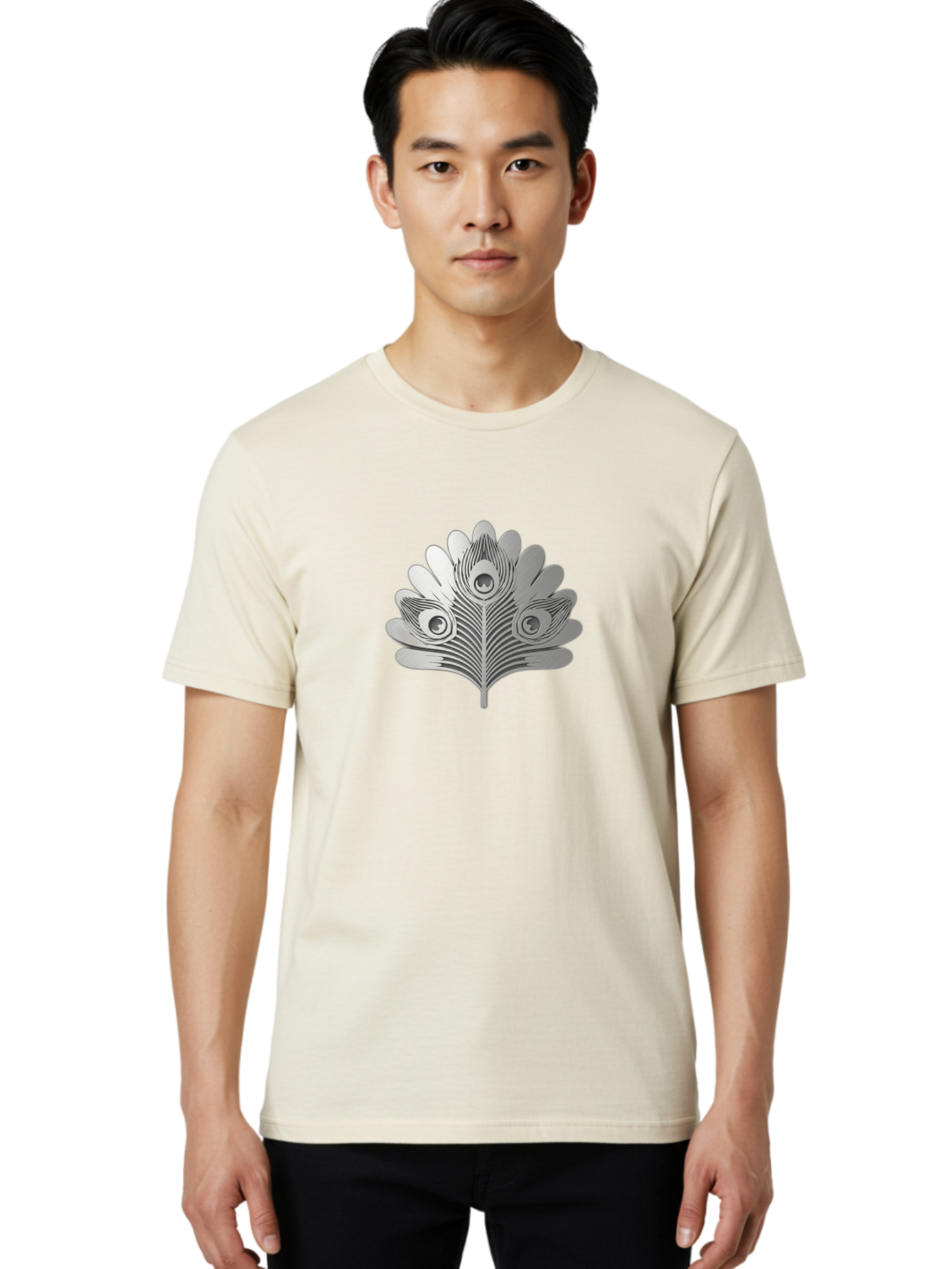 Peacock-Feather-9 Men'S Graphic Tee, 100% Cotton, Comfortable Casual Summer Wear, Machine Washable, Symbolic Design, Ornate Patterns, Feathered Motifs, Elegant Graphics, Detailed Artwork, Stylish Emblem, Luxury Icon, Decorative Elements Bab117