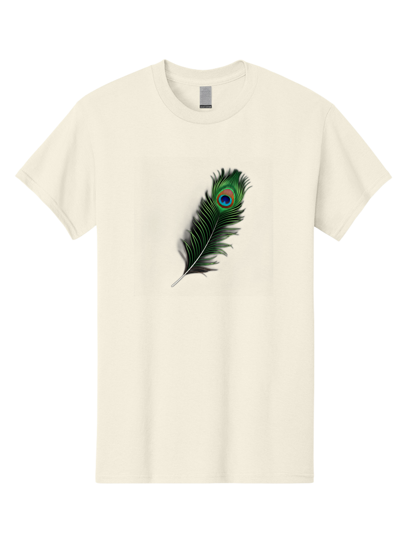 Peacock-Feather Men'S Graphic Tee, 100% Cotton, Comfortable Casual Summer Wear, Machine Washable, Peacock Feather, Bird Feather, Colorful Plumage, Vibrant Colors, Intricate Patterns, Natural Beauty, Symbolic Meaning, Ornamental Decoration, Bab119