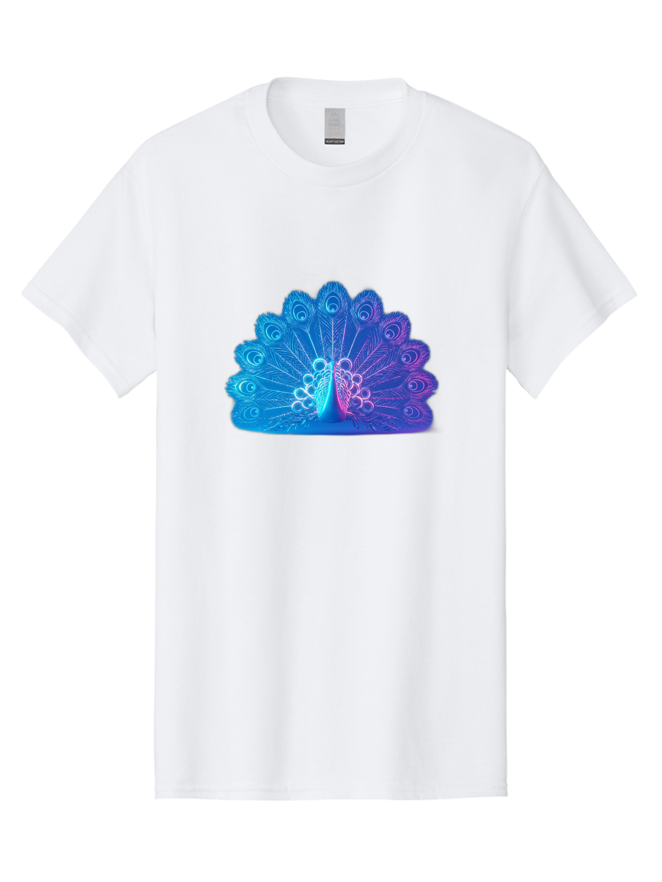 Peacock-Feathers-1 Men'S Graphic Tee, 100% Cotton, Comfortable Casual Summer Wear, Machine Washable, Peacock Feather, Vibrant Colors, Blue And Purple Hues, Intricate Details, Swirling Patterns, Majestic Display, Exotic Bird, Colorful Plumage, Bab120