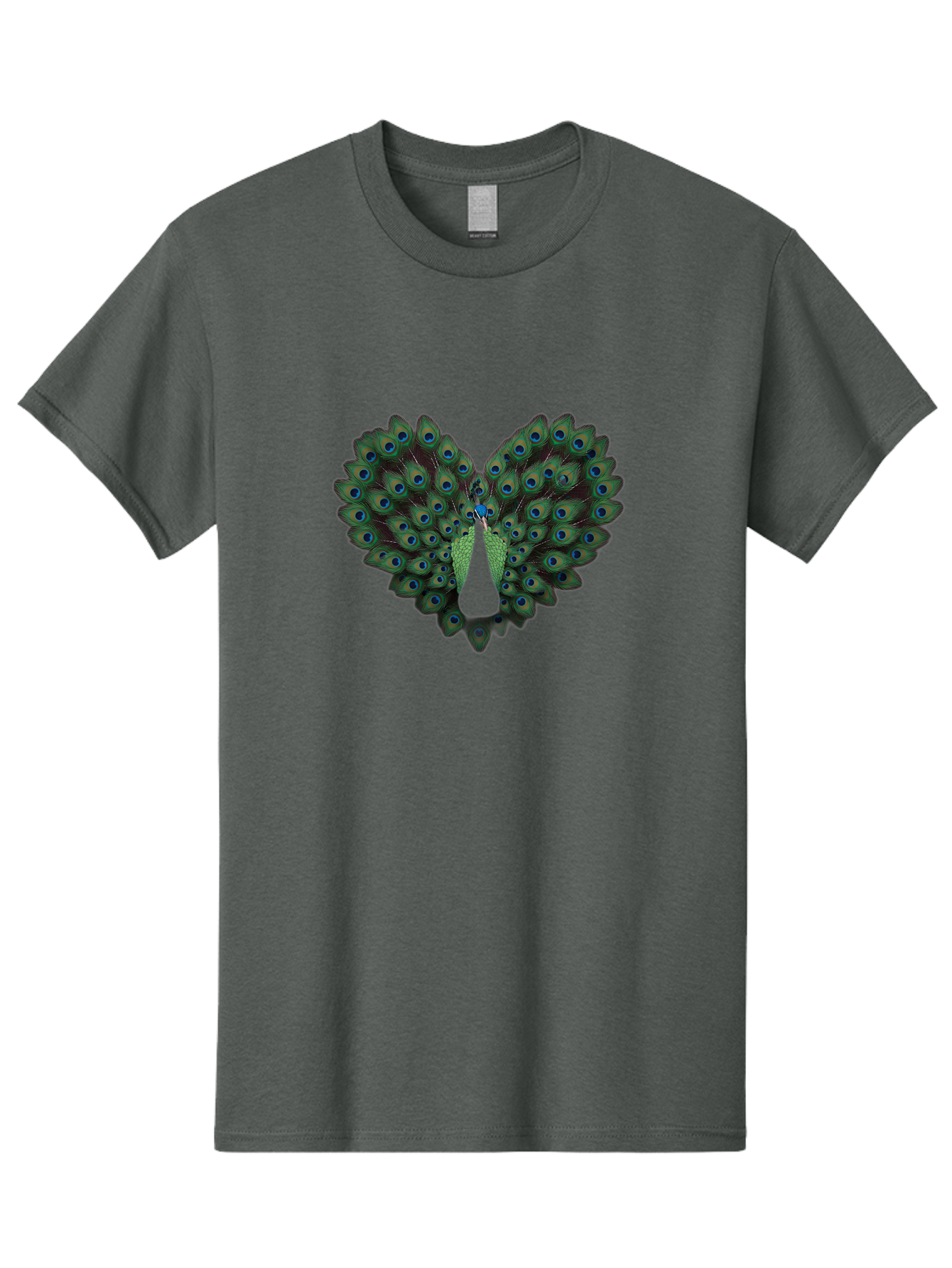 Peacock-Tail-Feathers-2 Men'S Graphic Tee, 100% Cotton, Comfortable Casual Summer Wear, Machine Washable, Peacock Tail Feathers, Vibrant Colors, Blue Eyespots, Green Plumage, Bird Display, Exotic Beauty, Wildlife Photography, Bab132