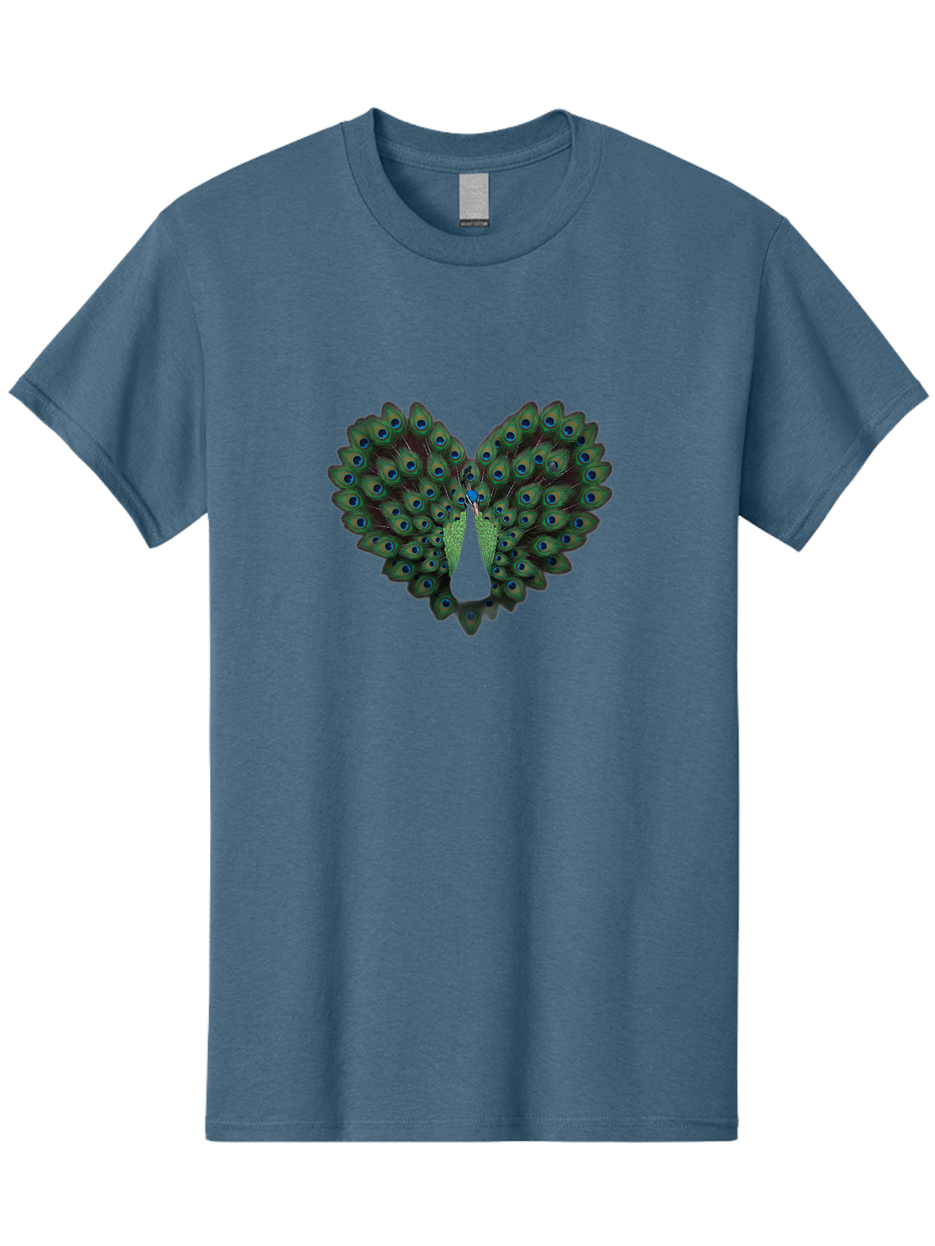 Peacock-Tail-Feathers-2 Men'S Graphic Tee, 100% Cotton, Comfortable Casual Summer Wear, Machine Washable, Peacock Tail Feathers, Vibrant Colors, Blue Eyespots, Green Plumage, Bird Display, Exotic Beauty, Wildlife Photography, Bab132