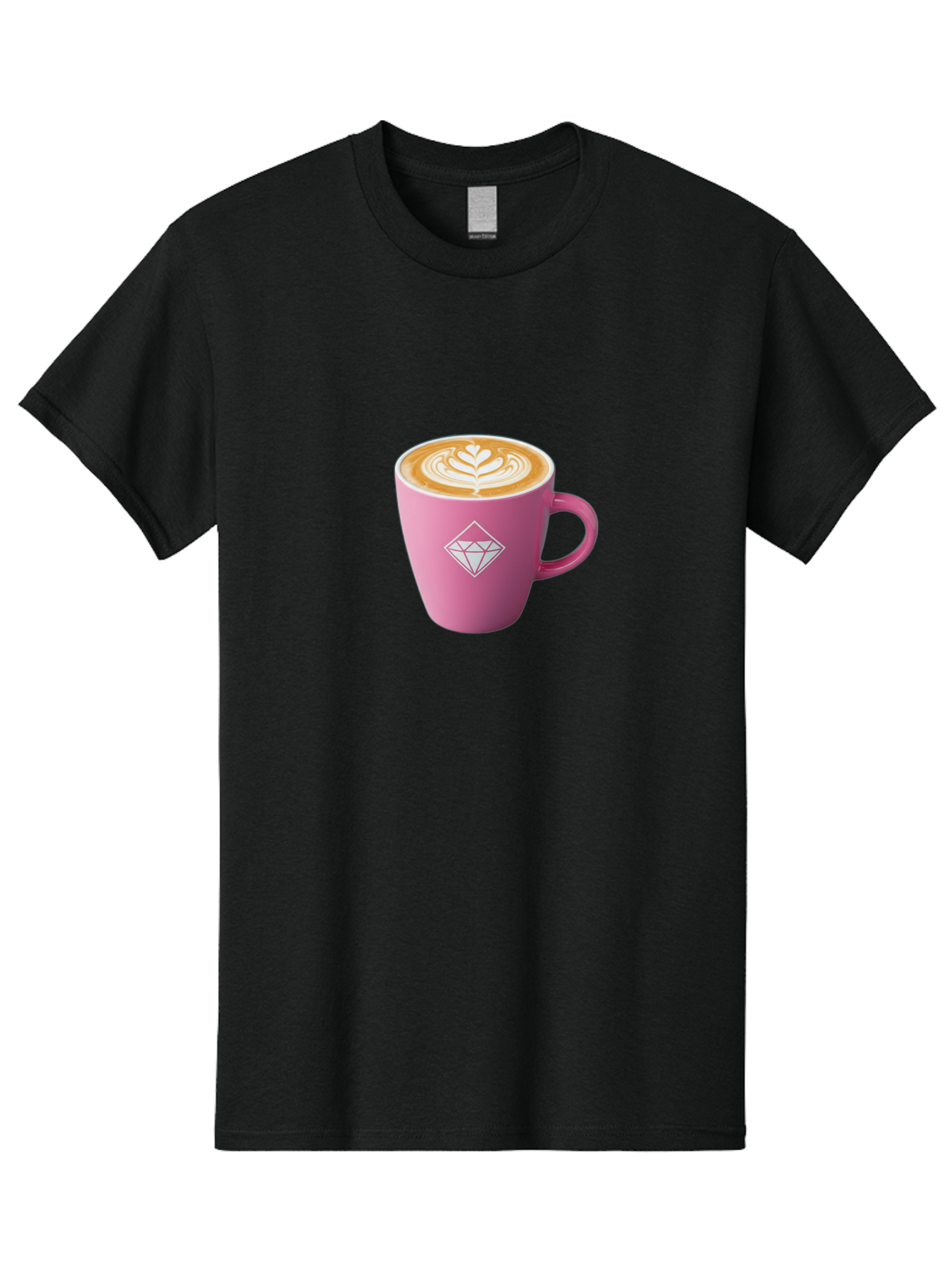 Pink-Coffee-Cup Men'S Graphic Tee, 100% Cotton, Comfortable Casual Summer Wear, Machine Washable, Coffee Cup, Latte Art, Pink Mug, Diamond Logo, Coffee Culture, Morning Coffee, Coffee Break, Hot Beverage Bab145