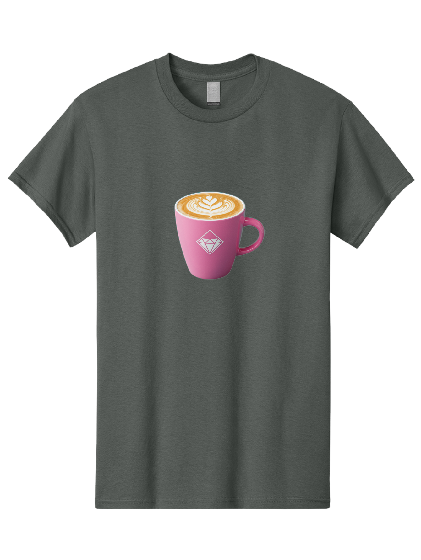 Pink-Coffee-Cup Men'S Graphic Tee, 100% Cotton, Comfortable Casual Summer Wear, Machine Washable, Coffee Cup, Latte Art, Pink Mug, Diamond Logo, Coffee Culture, Morning Coffee, Coffee Break, Hot Beverage Bab145