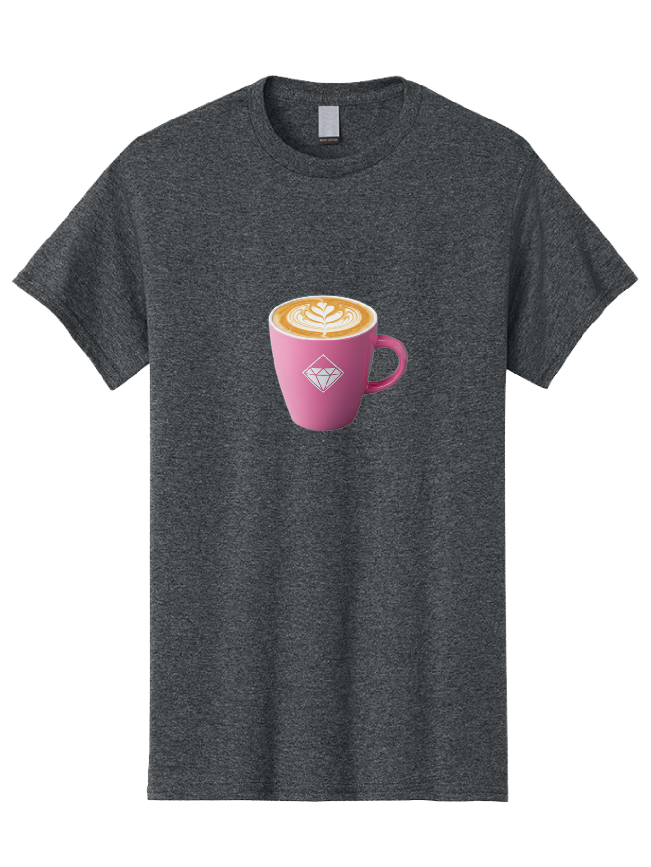 Pink-Coffee-Cup Men'S Graphic Tee, 100% Cotton, Comfortable Casual Summer Wear, Machine Washable, Coffee Cup, Latte Art, Pink Mug, Diamond Logo, Coffee Culture, Morning Coffee, Coffee Break, Hot Beverage Bab145