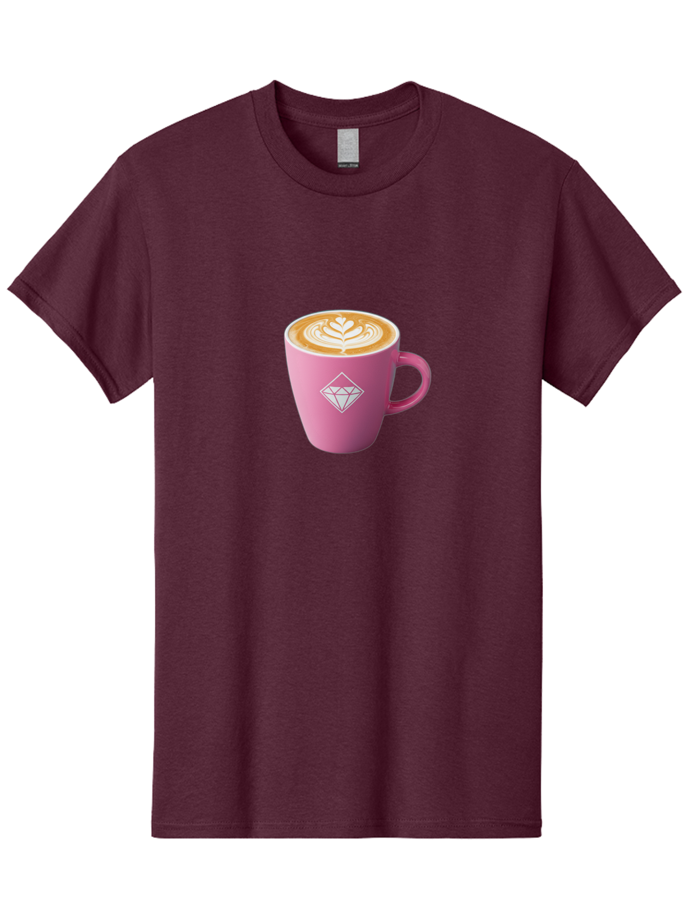 Pink-Coffee-Cup Men'S Graphic Tee, 100% Cotton, Comfortable Casual Summer Wear, Machine Washable, Coffee Cup, Latte Art, Pink Mug, Diamond Logo, Coffee Culture, Morning Coffee, Coffee Break, Hot Beverage Bab145
