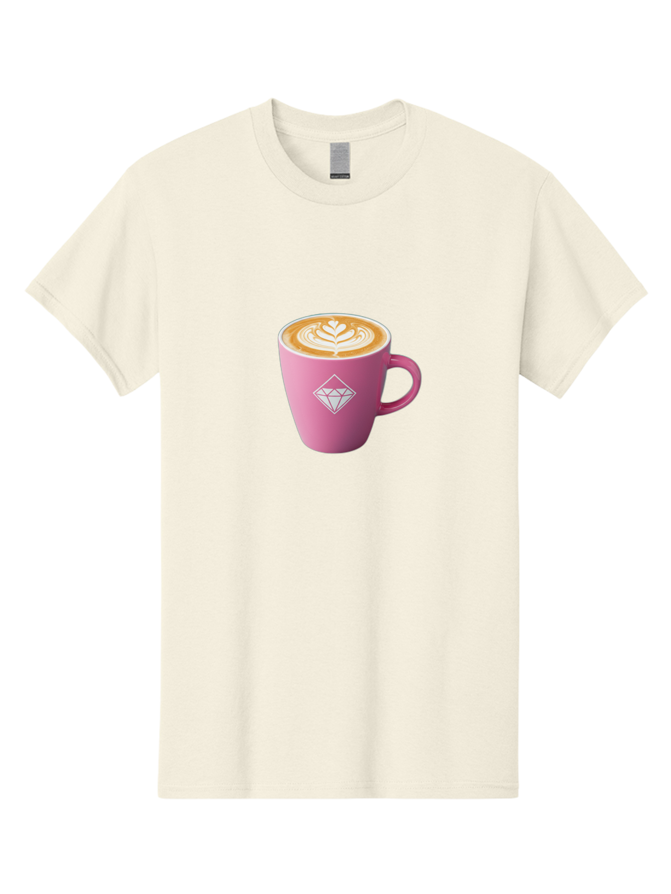 Pink-Coffee-Cup Men'S Graphic Tee, 100% Cotton, Comfortable Casual Summer Wear, Machine Washable, Coffee Cup, Latte Art, Pink Mug, Diamond Logo, Coffee Culture, Morning Coffee, Coffee Break, Hot Beverage Bab145