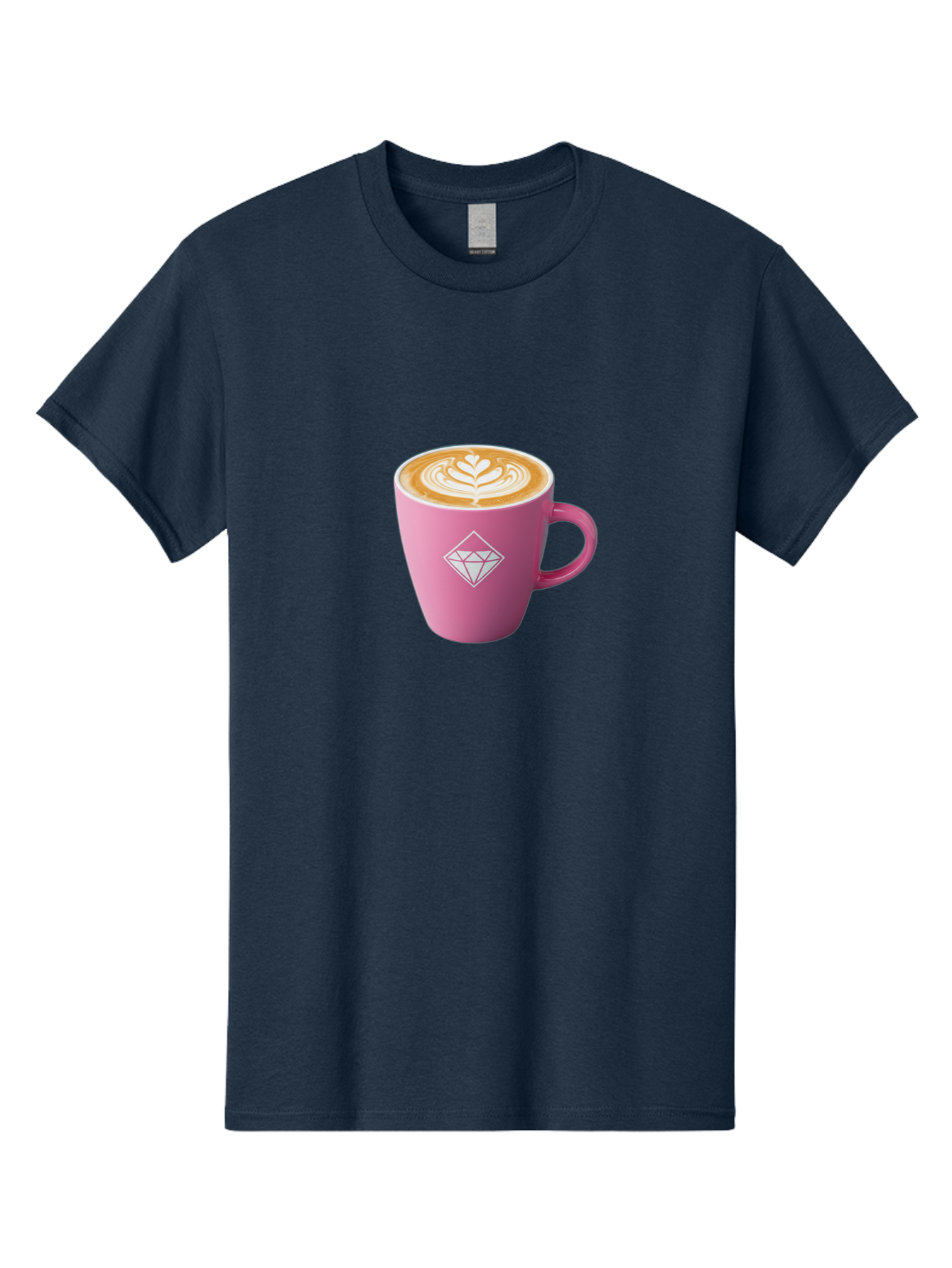 Pink-Coffee-Cup Men'S Graphic Tee, 100% Cotton, Comfortable Casual Summer Wear, Machine Washable, Coffee Cup, Latte Art, Pink Mug, Diamond Logo, Coffee Culture, Morning Coffee, Coffee Break, Hot Beverage Bab145