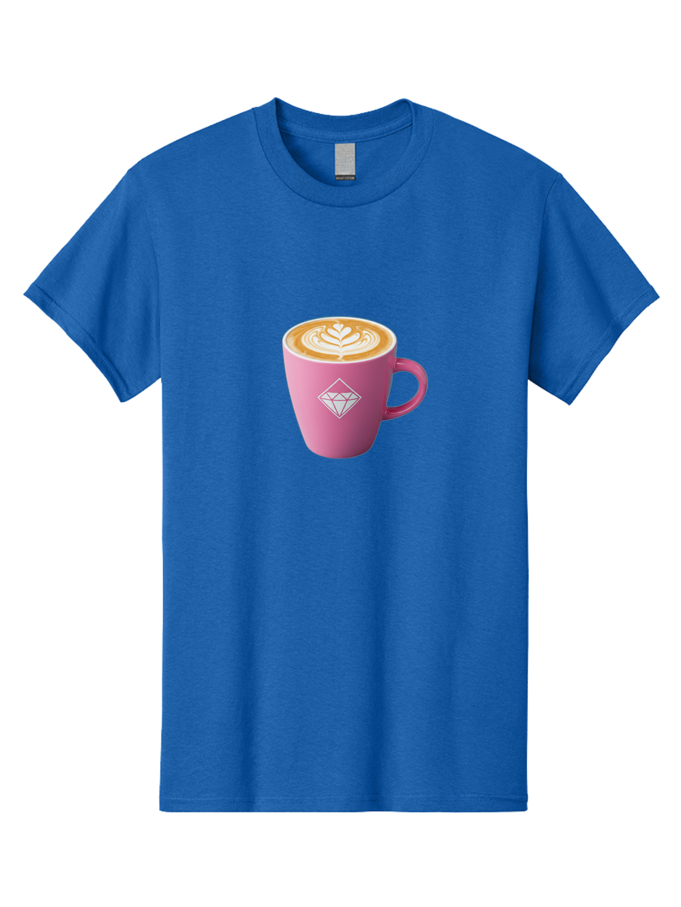 Pink-Coffee-Cup Men'S Graphic Tee, 100% Cotton, Comfortable Casual Summer Wear, Machine Washable, Coffee Cup, Latte Art, Pink Mug, Diamond Logo, Coffee Culture, Morning Coffee, Coffee Break, Hot Beverage Bab145